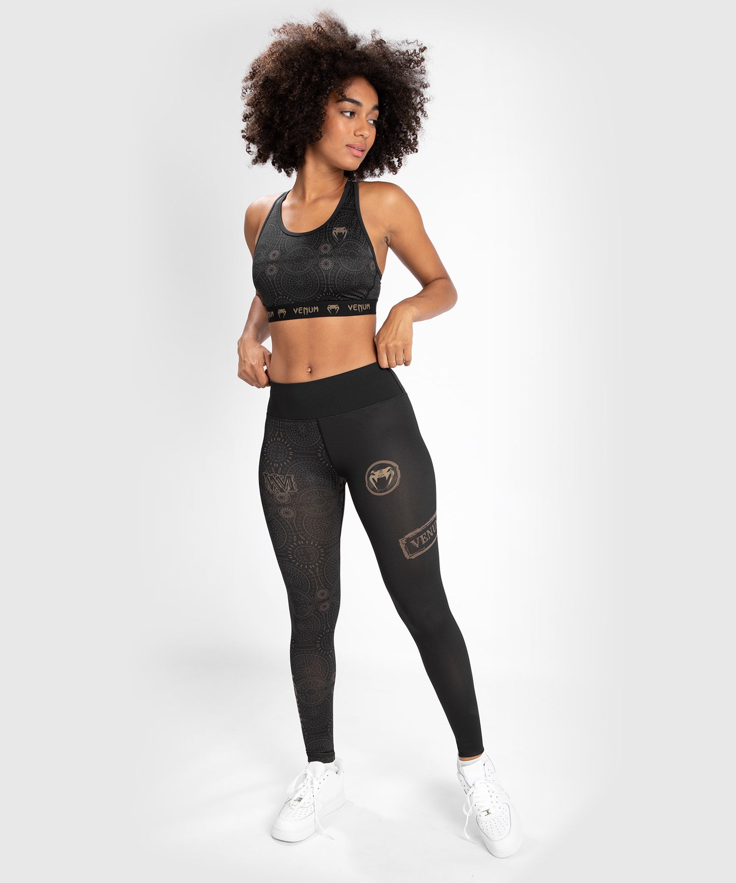 Sujetador deportivo Venum Santa Muerte Dark Side para mujer - Negro/Marrón