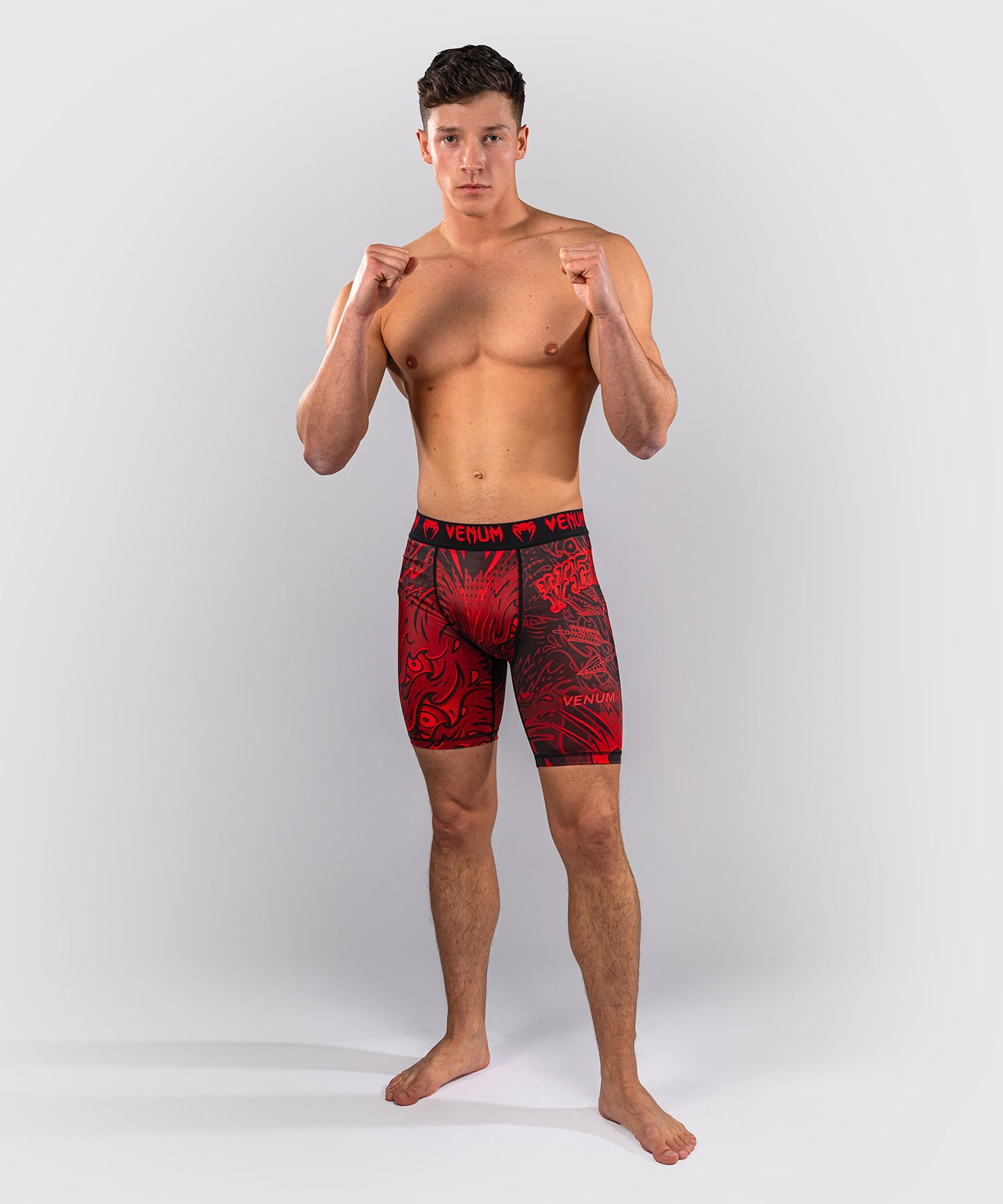 Venum Wolf Atak Pantaloncini a Compressione – Nero/Rosso