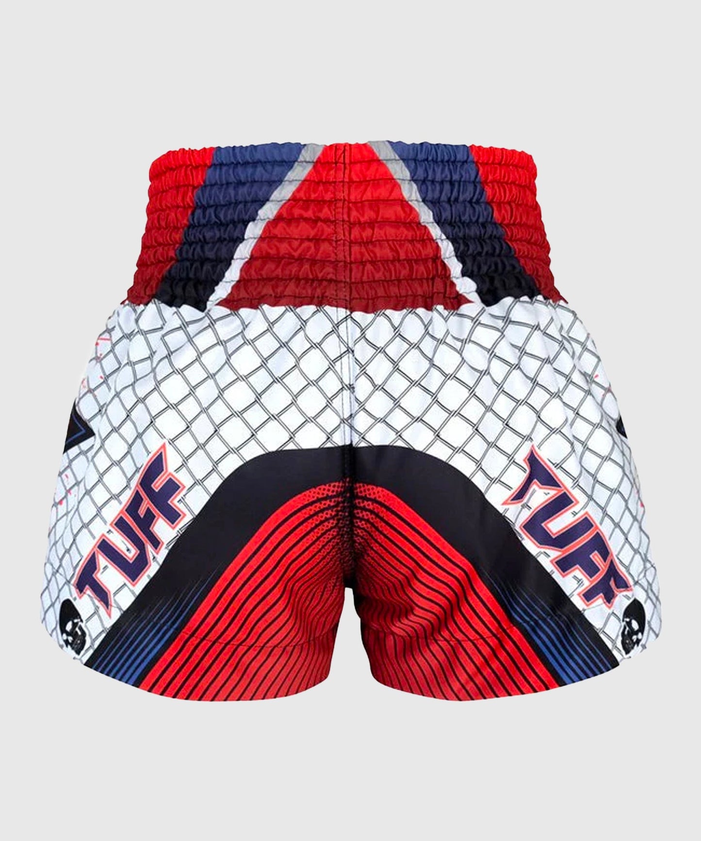 Tuff Devil Skull Pantalones de Muay Thai - Blanco