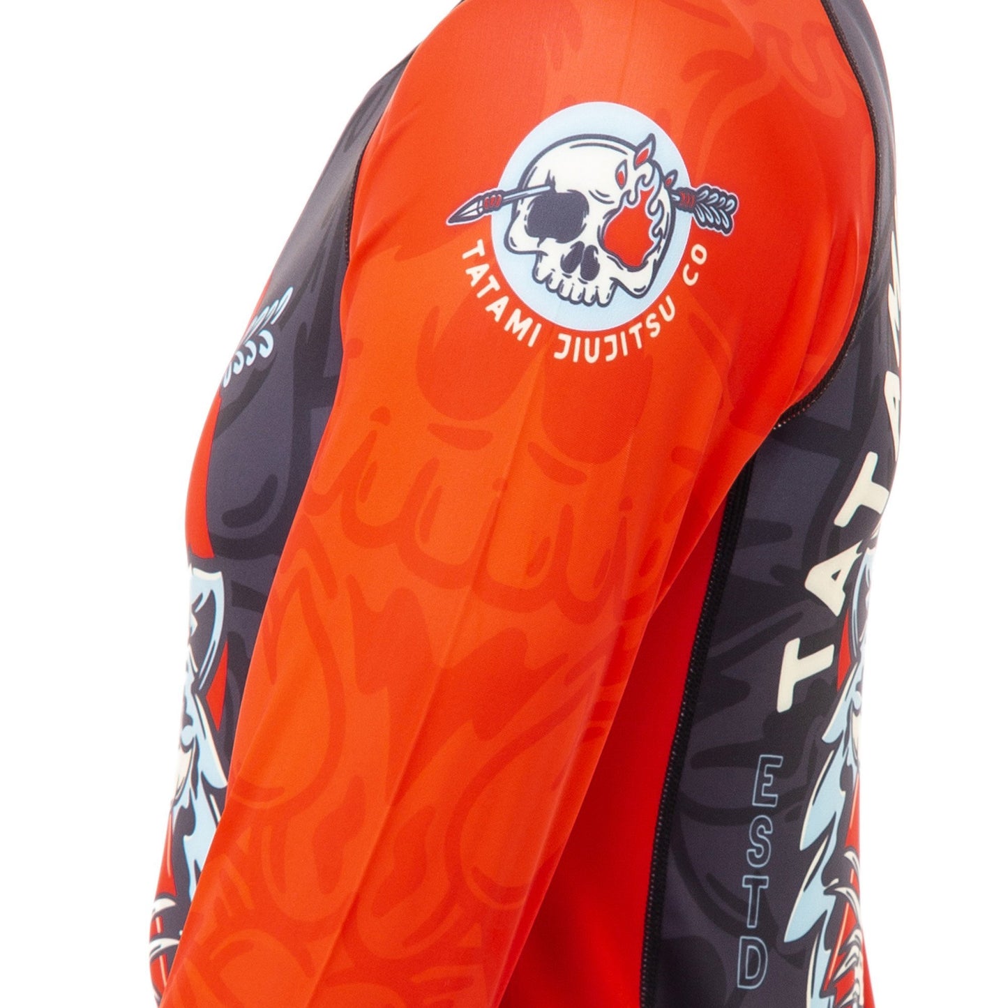 Tatami Fightwear Head Hunter Eco Tech Recyceltes Langarm Kompressions-T-Shirt - Schwarz/Rot