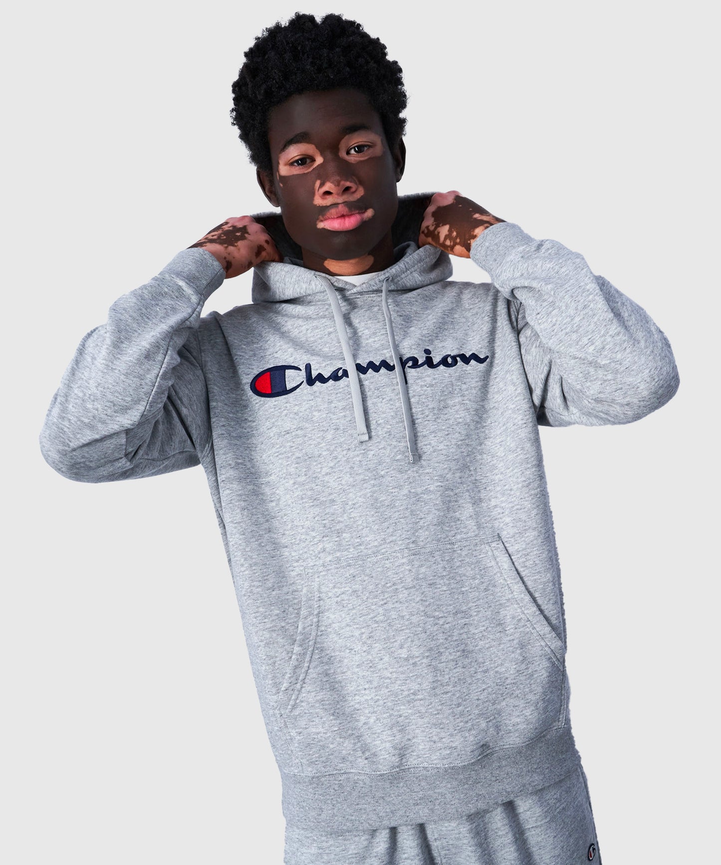 Champion Sweatshirt mit Kapuze Herren – Hellgrau Meliert