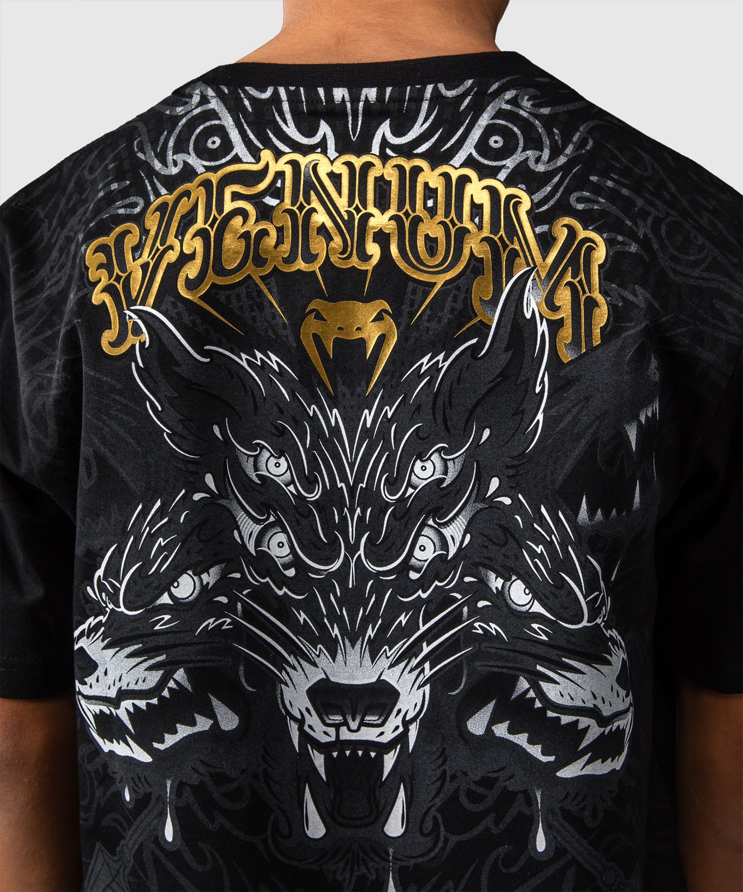 T-shirt Pour Enfants Venum Wolf Atak – Noir/Gris
