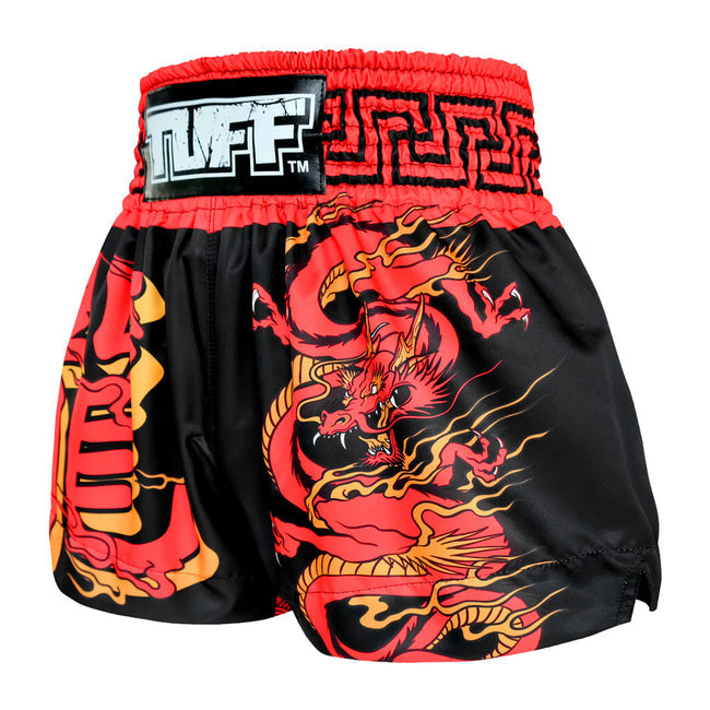Tuff Red Dragon Pantaloncini da Muay Thai - Nero/Rosso