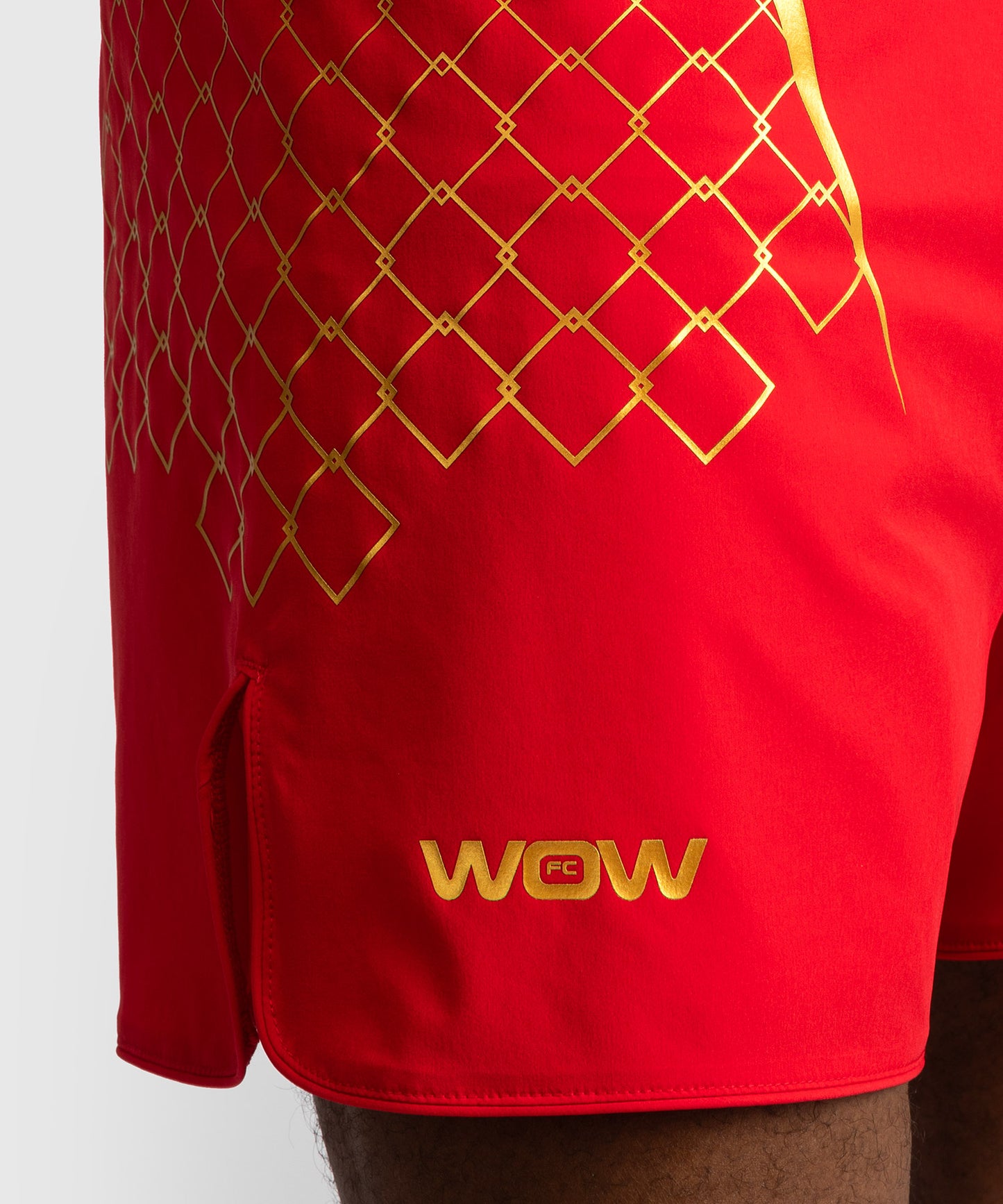 Short de Combat pour Hommes Venum x WOW FC - Fury Rouge/Or