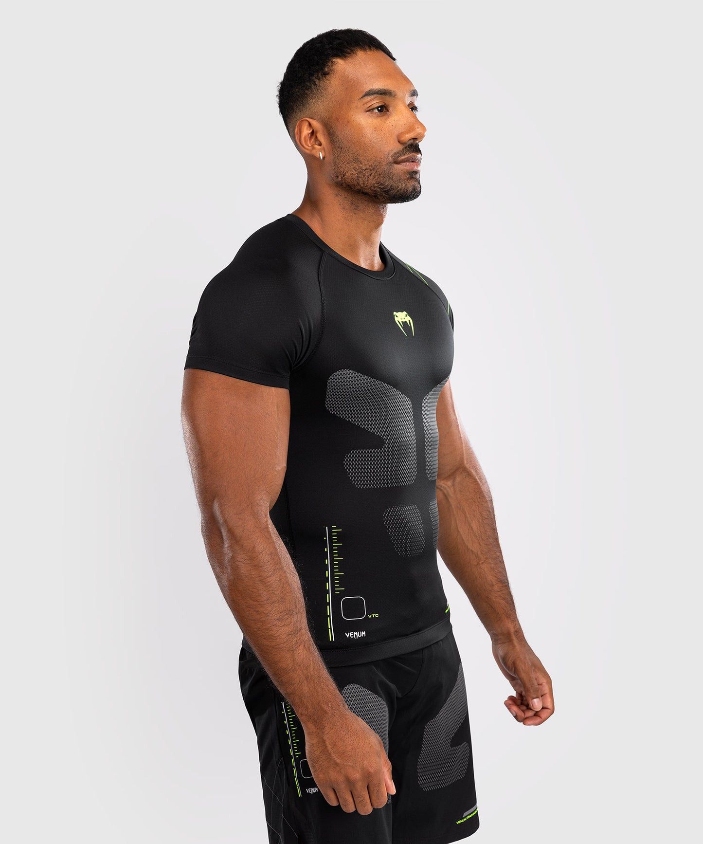 Venum Training Camp 4.0 Kurzärmeliger Rashguard - Schwarz/Neongrün
