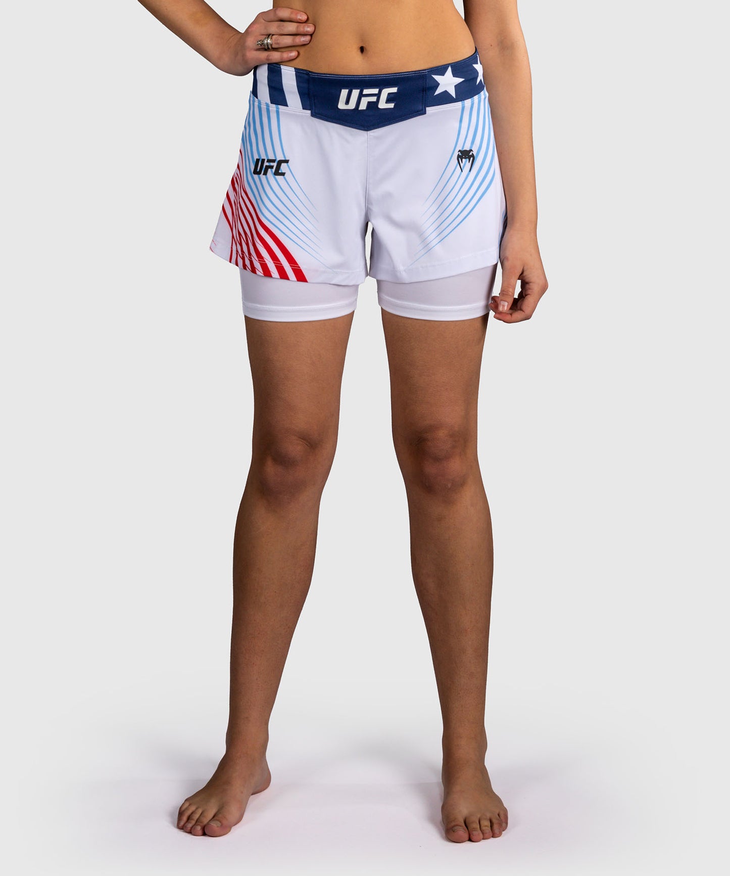 Official UFC Freedom 250 by Venum Authentic Fight Night Short de combat pour femme - Blanc