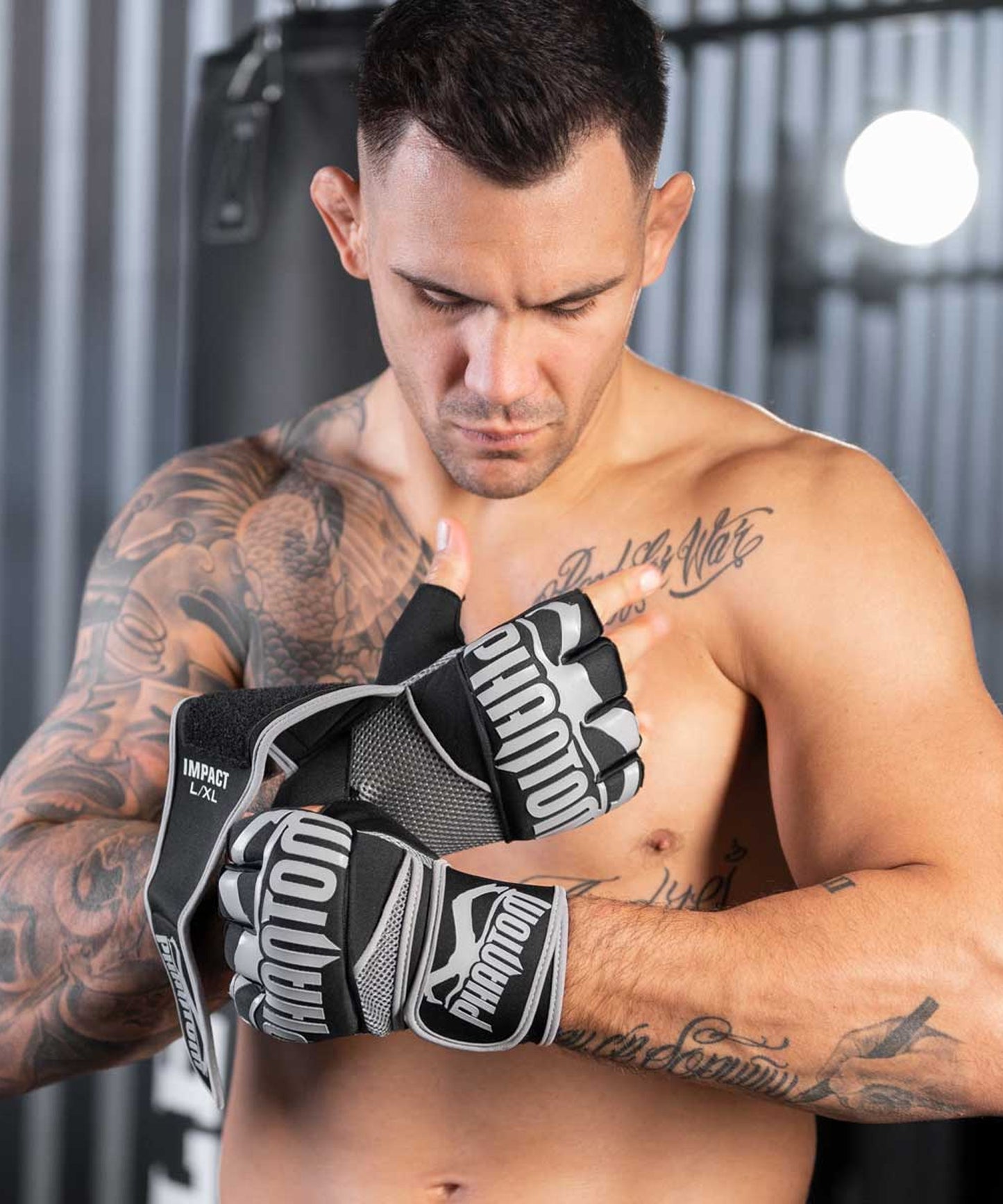 Mitaines de Boxe Neoprène Phantom Athletics Impact Gel - Noir