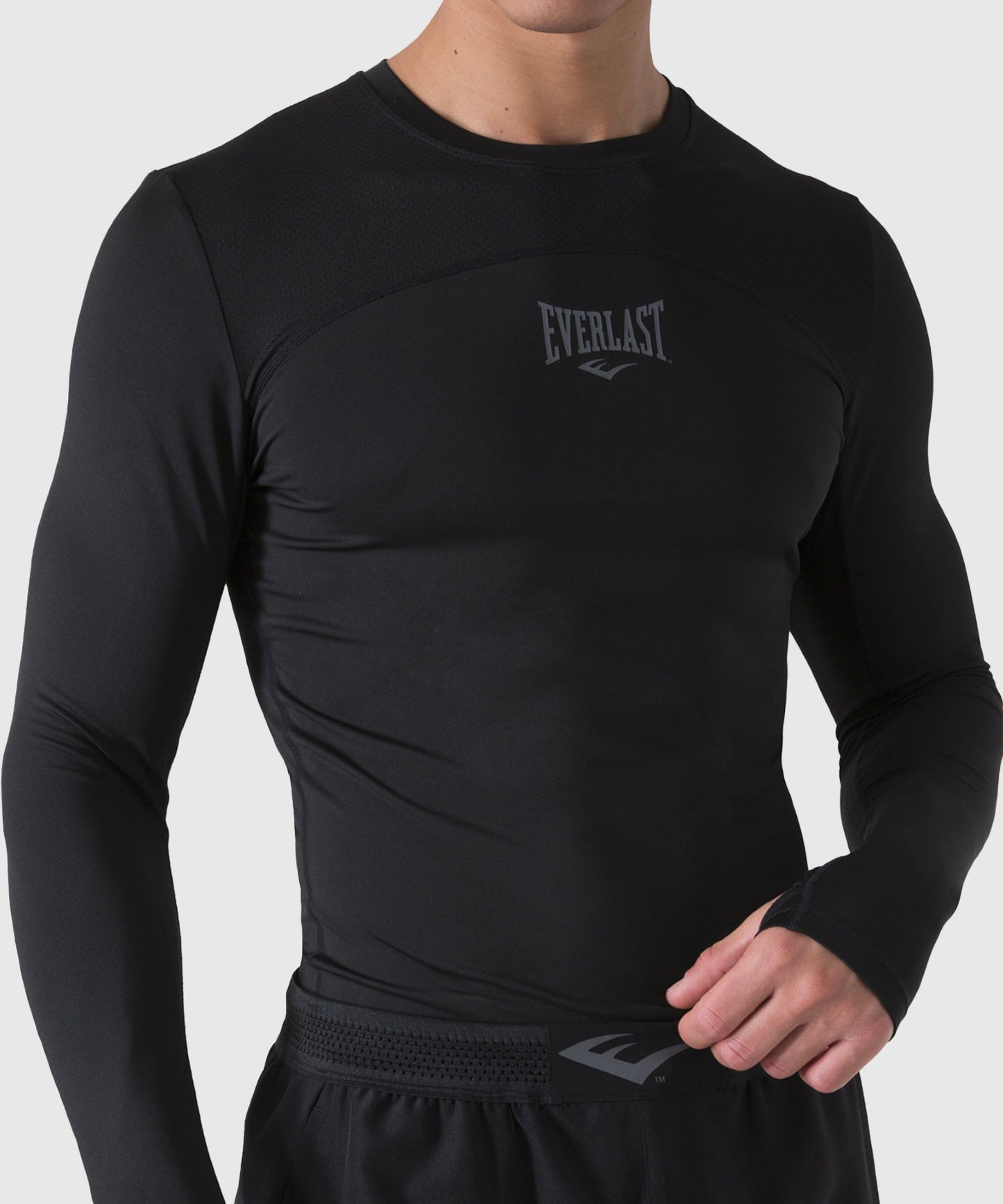 Everlast Camiseta de Compresión de Manga Larga - Negro