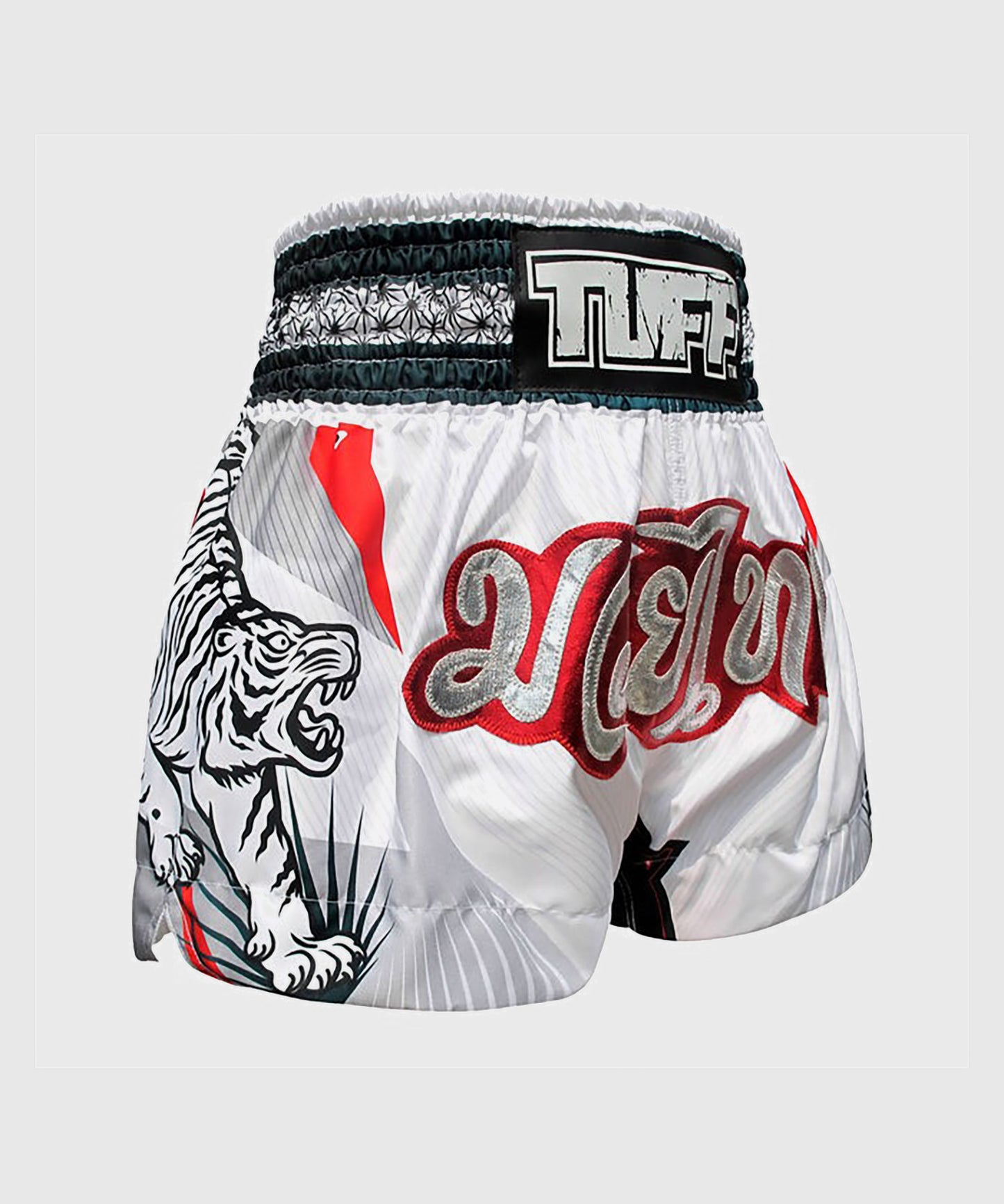 Tuff Bianco Tiger Pantaloncini da Muay Thai - Bianco