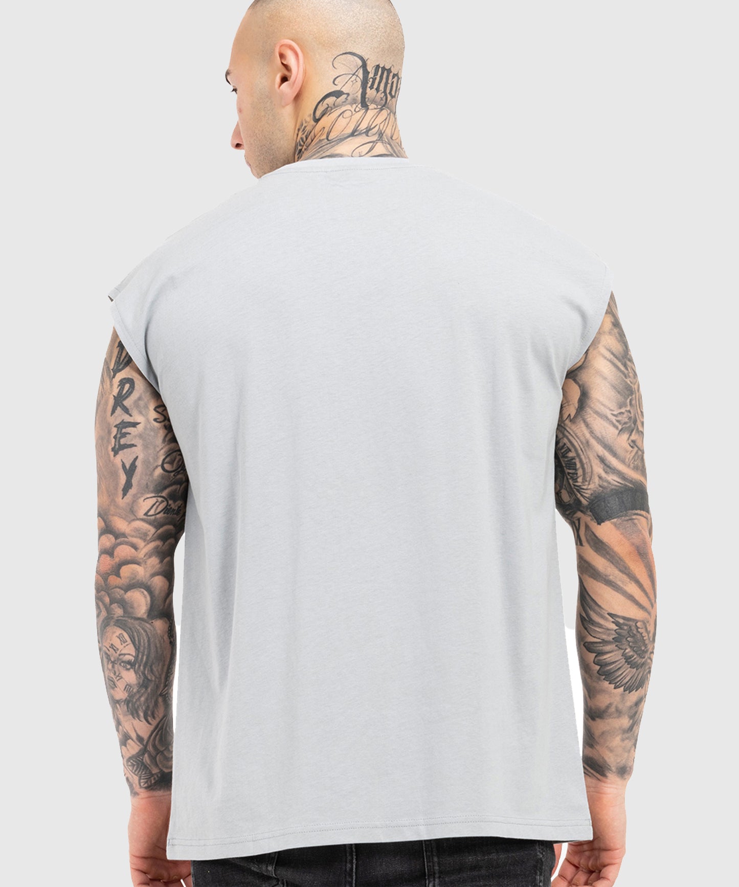 Tapout Skull Ärmelloses T-Shirt - Grau/Schwarz/Rot