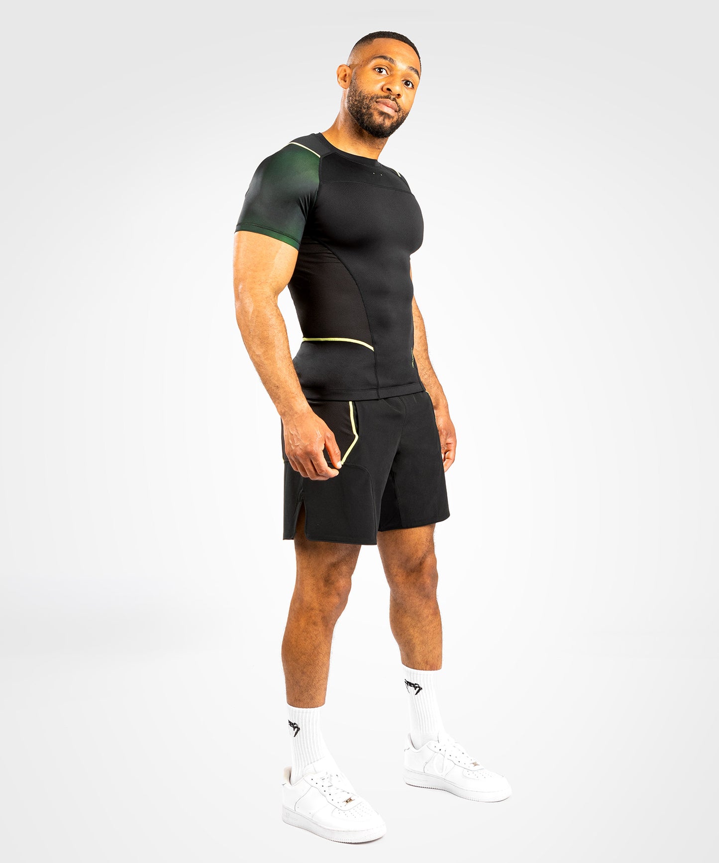 Rashguard Hommes - Manches courtes Venum Fusion 2.0 - Noir/Jaune