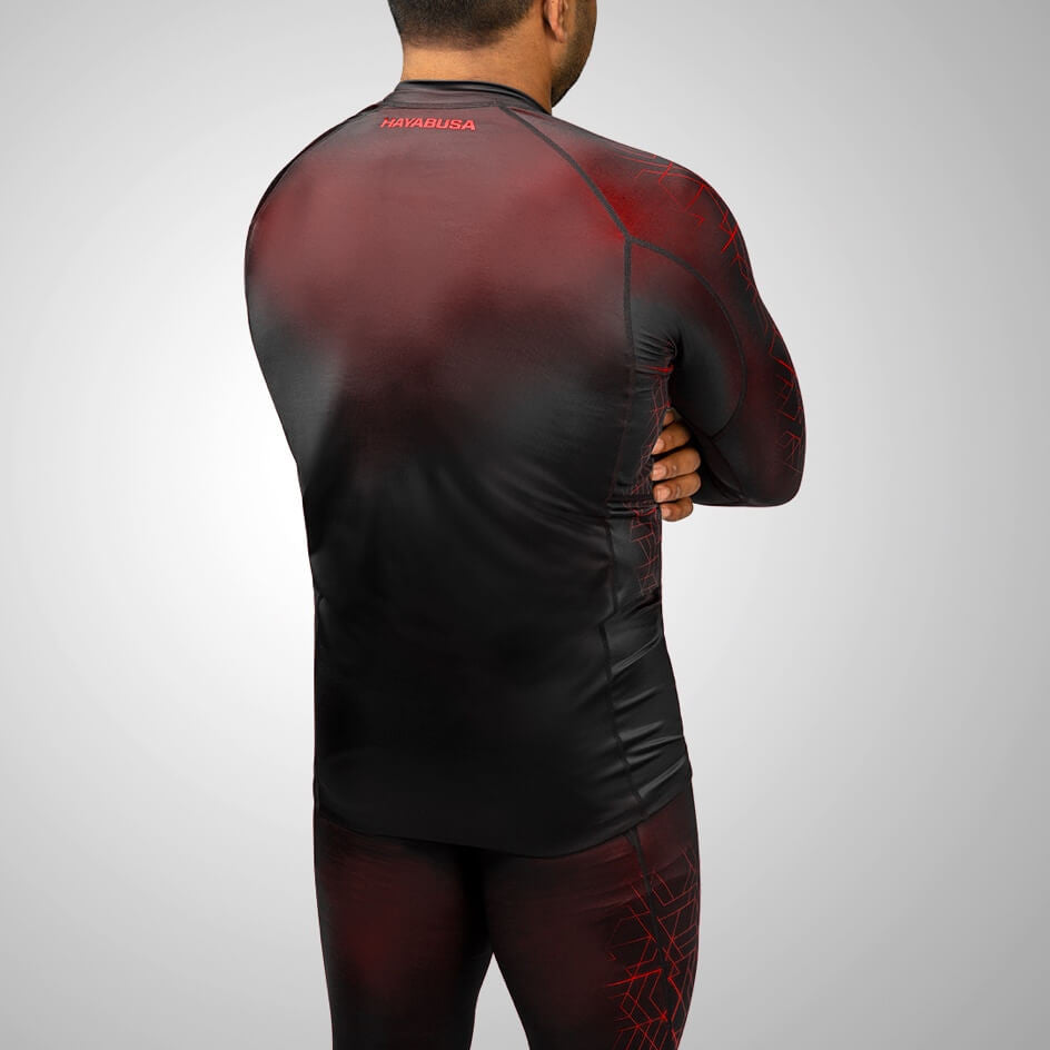 Hayabusa Geo Rashguard de Manga Larga - Rojo