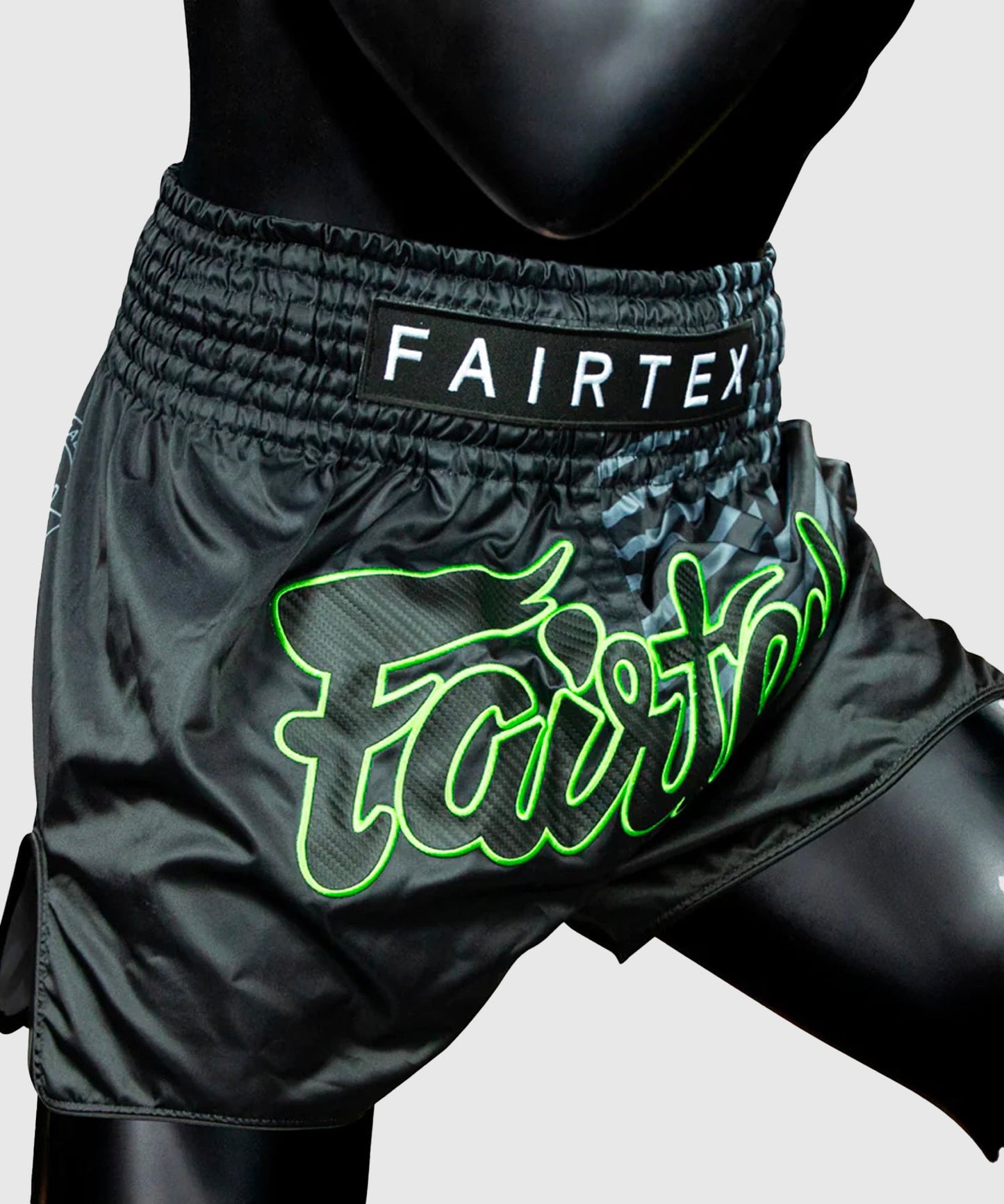 Short de Muay Thai Fairtex Racer - Noir/Vert