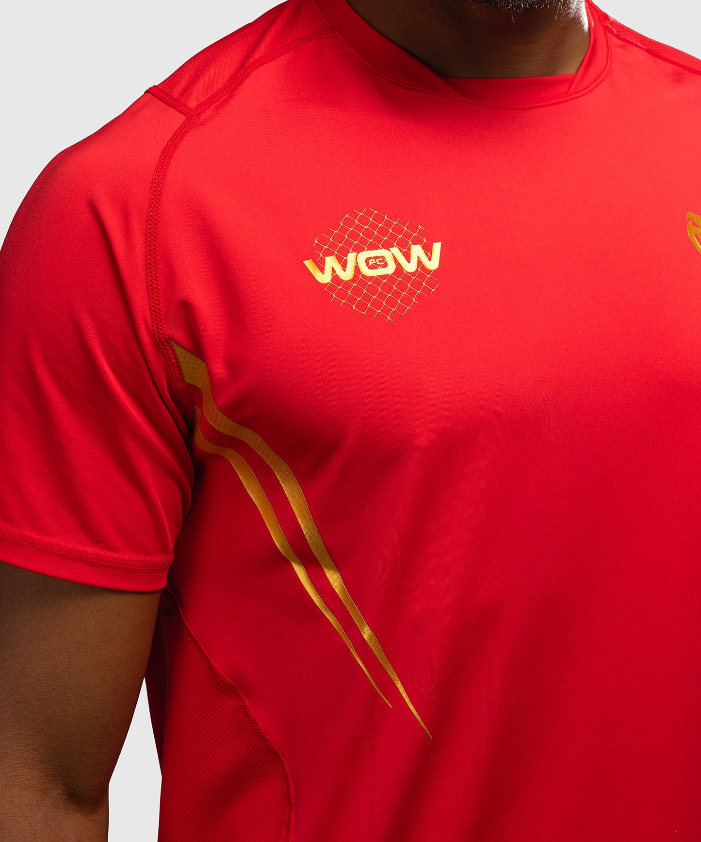 Venum x WOW FC Dry-Tech T-Shirt - Fury Rot/Gold