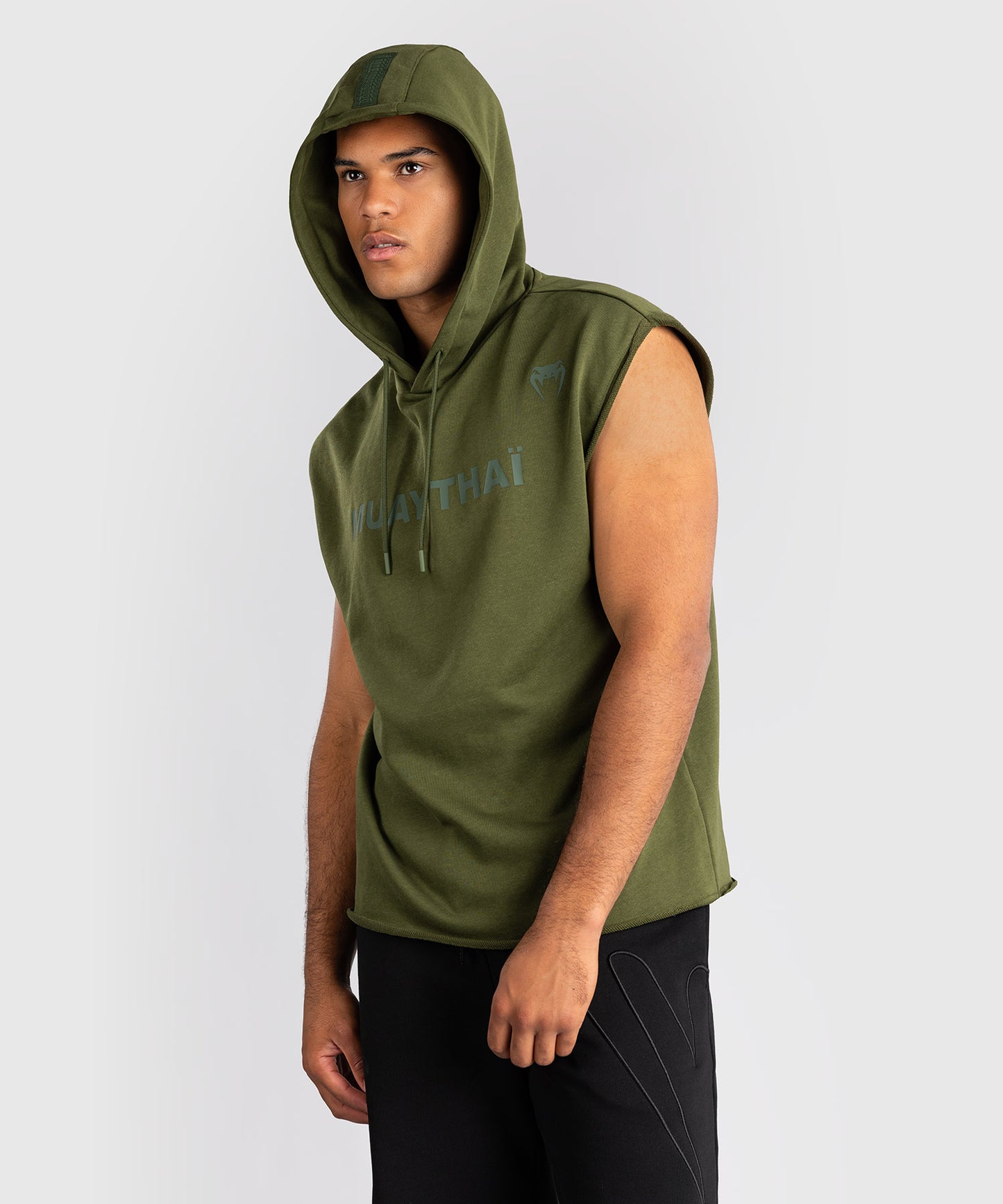 Venum Muay Thai VT Felpa con Cappuccio Senza Maniche – Verde Militare