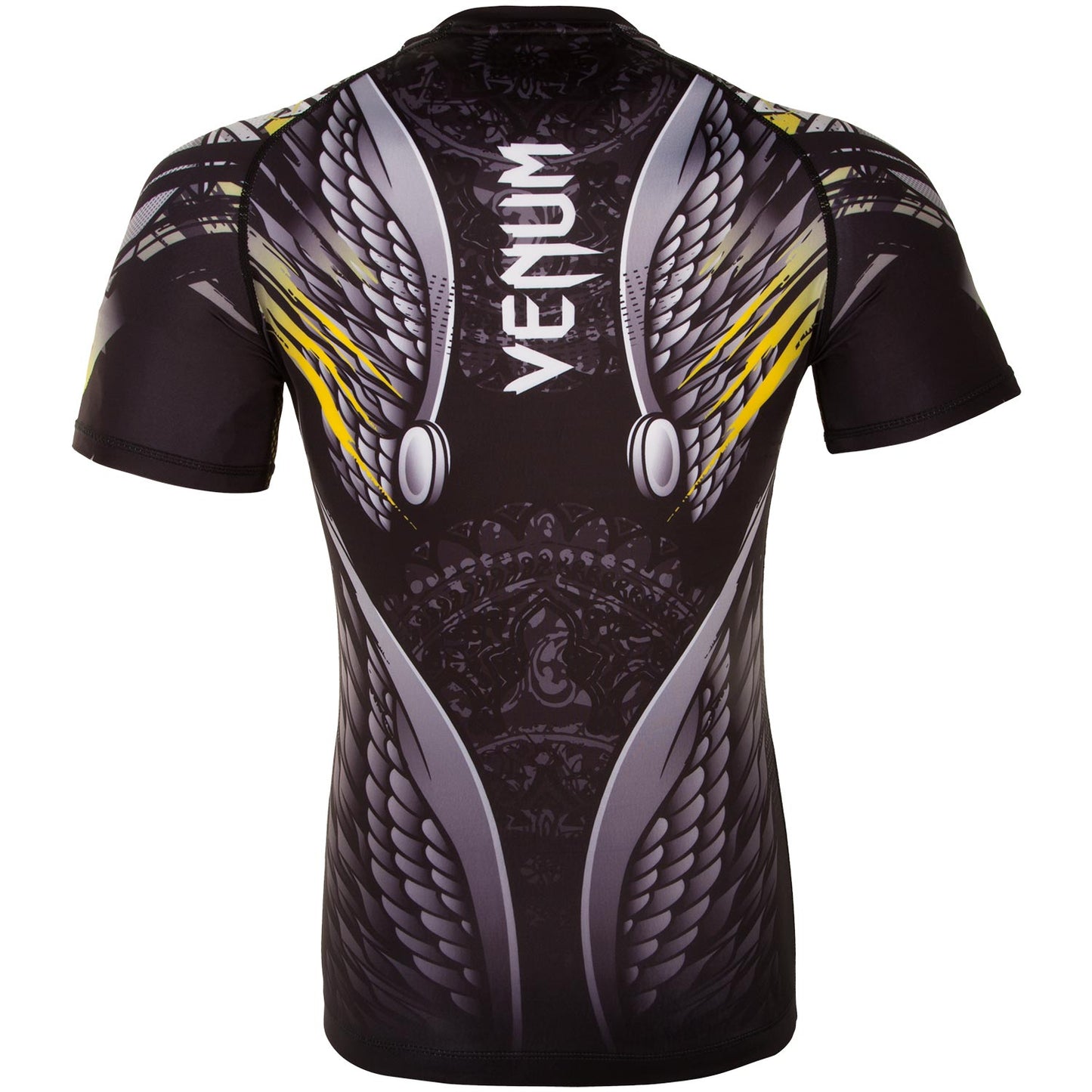 Rashguard Venum Viking 2.0 - Mangas Cortas - Negro/Amarillo