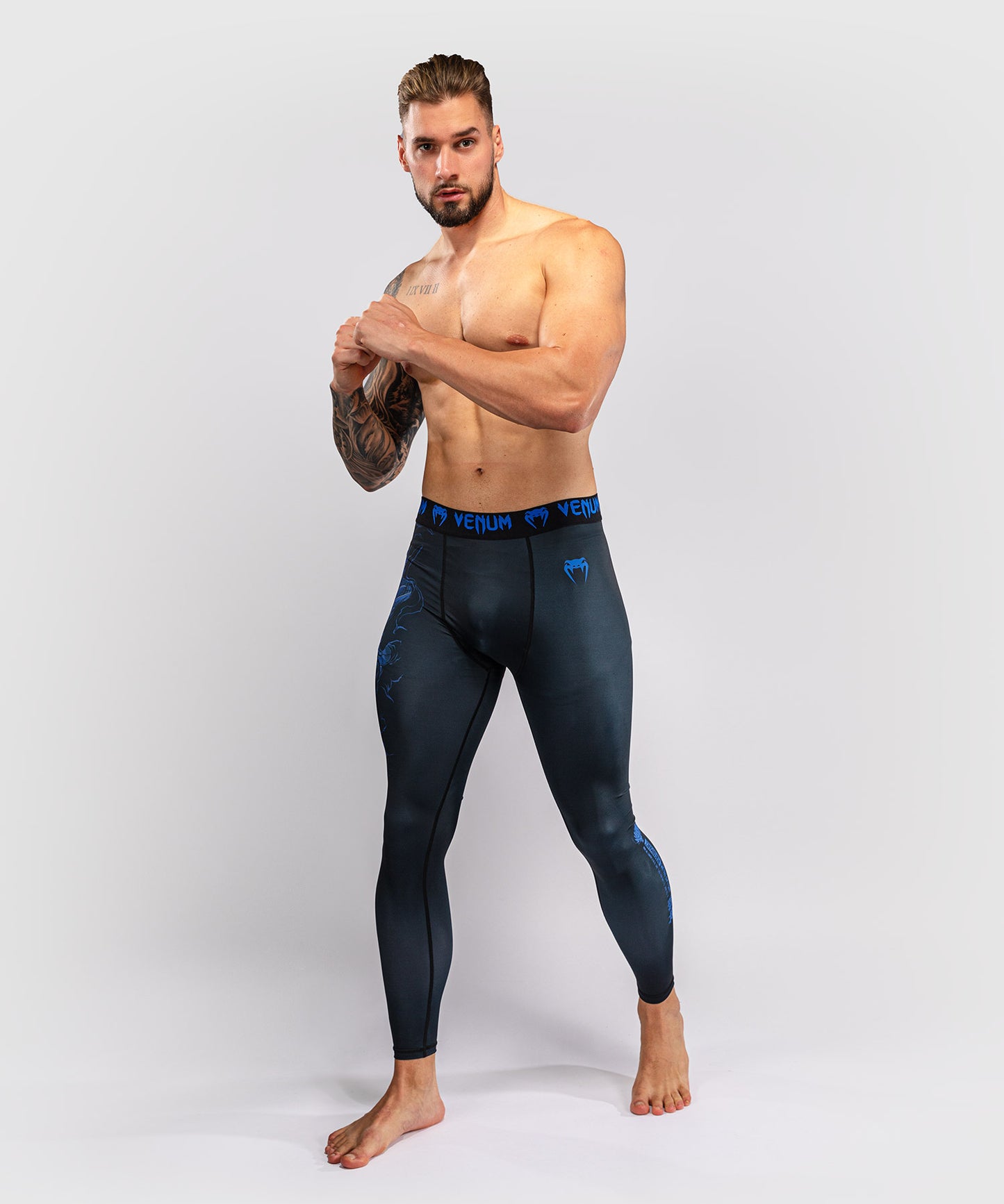 Venum Thunder Dragon Pantaloni a Compressione – Nero/Blu Reale