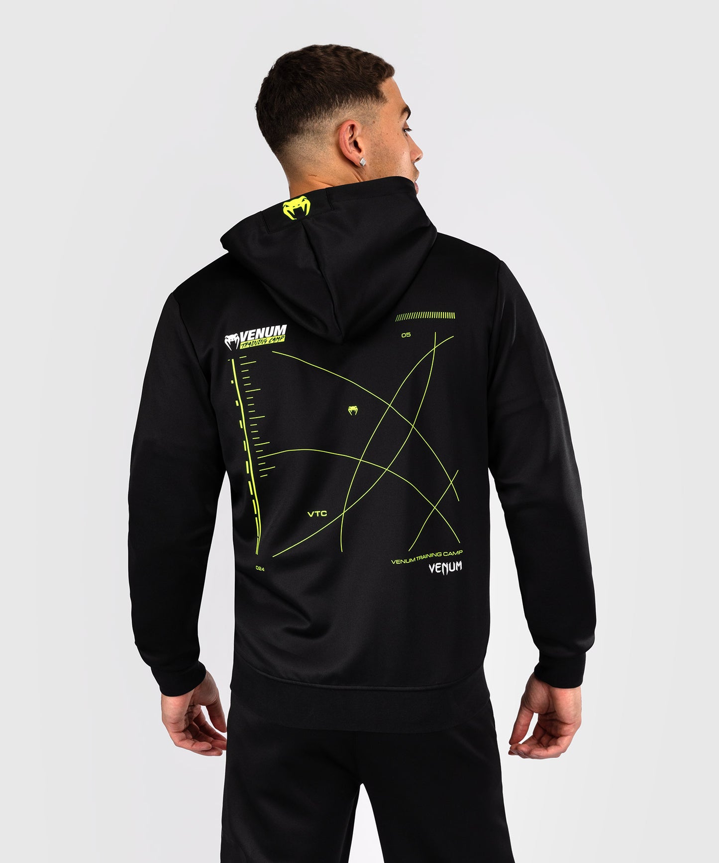 Sweat à capuche zippé Venum Training Camp 4.0 - Noir/Vert Fluo