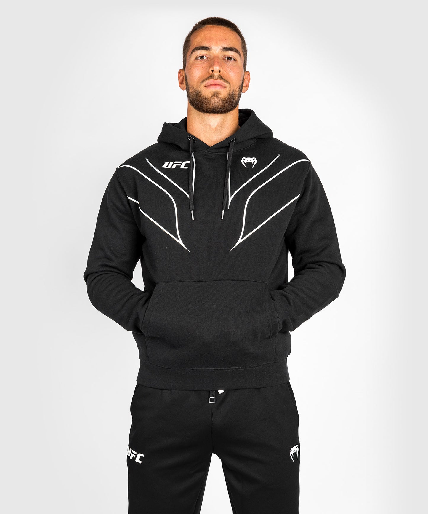 Sudadera con capucha y cremallera completa para hombre UFC Venum Replica 2.0 - Negro  