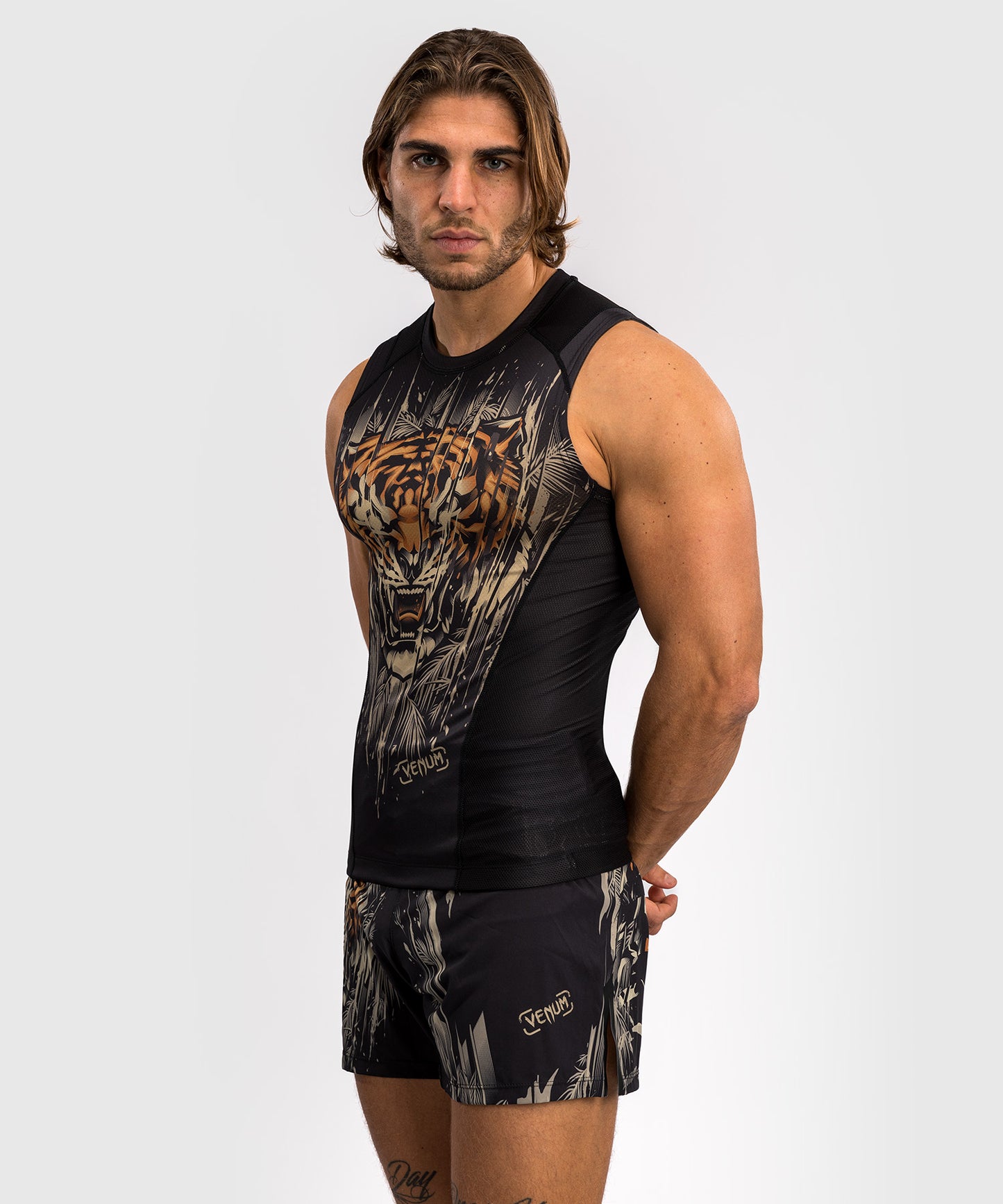 Venum Tiger Rashguard Senza Maniche - Nero/Arancione Neon