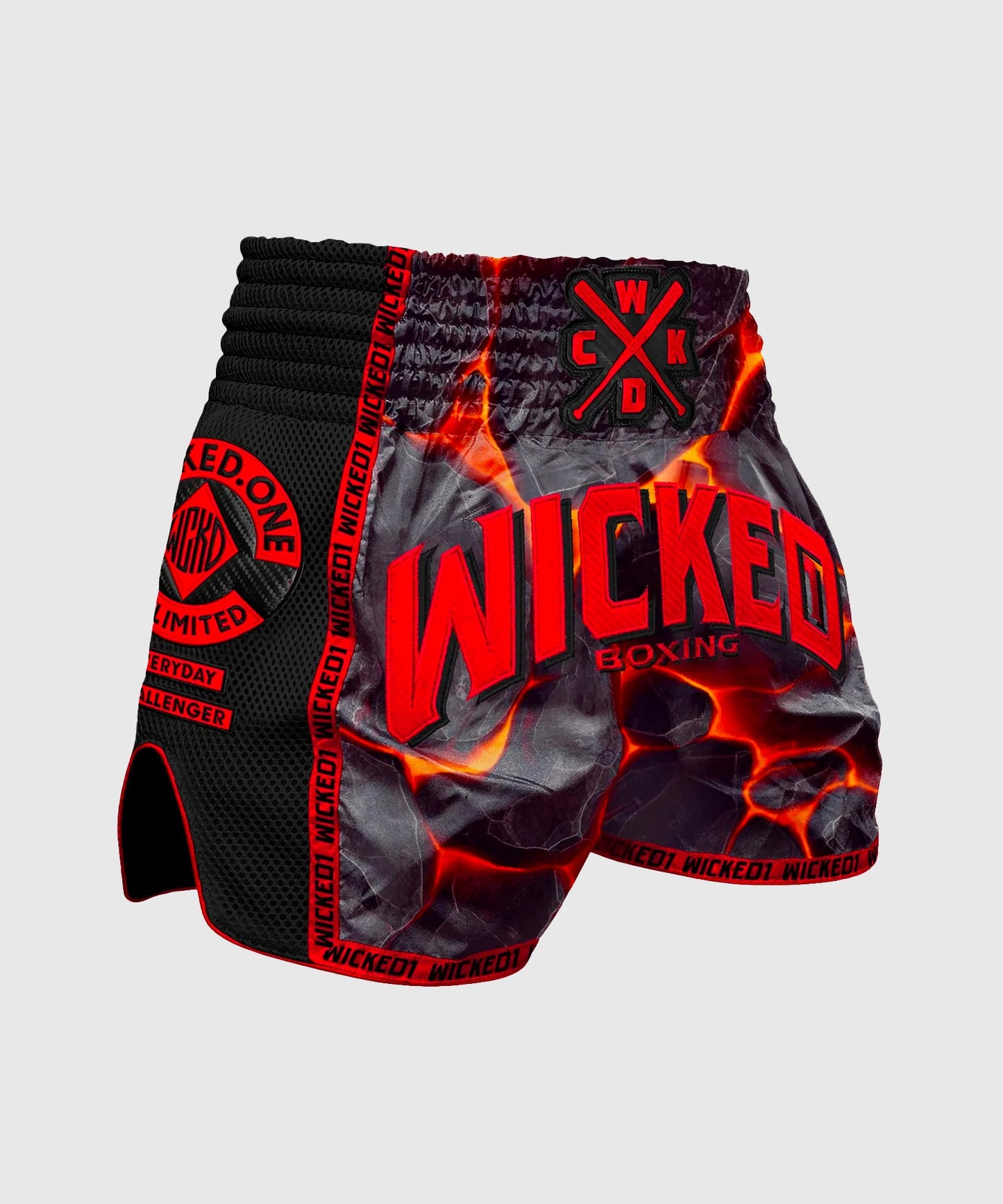 Short De Muay Thai Wicked One Magma - Noir/Rouge