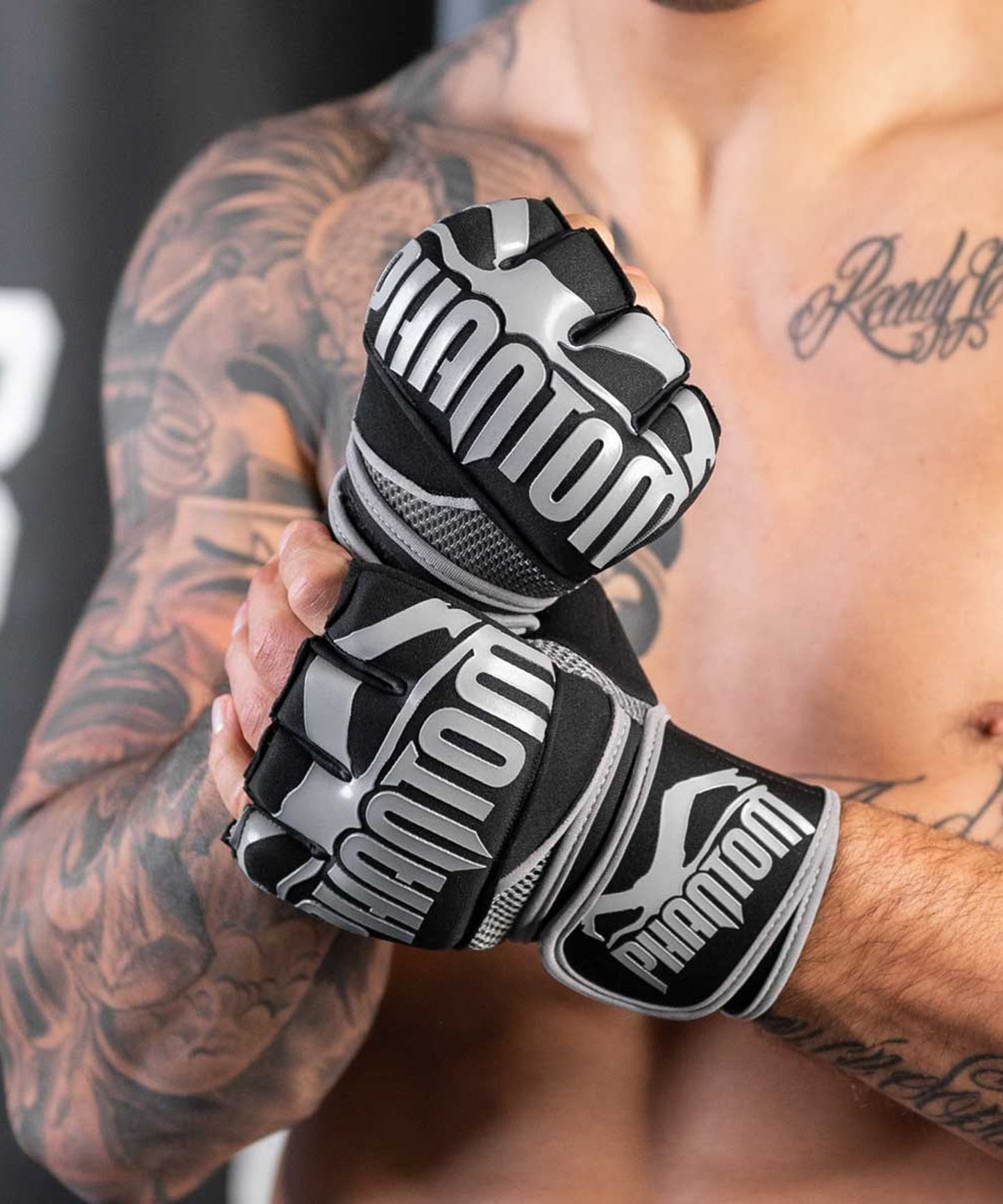 Mitaines de Boxe Neoprène Phantom Athletics Impact Gel - Noir
