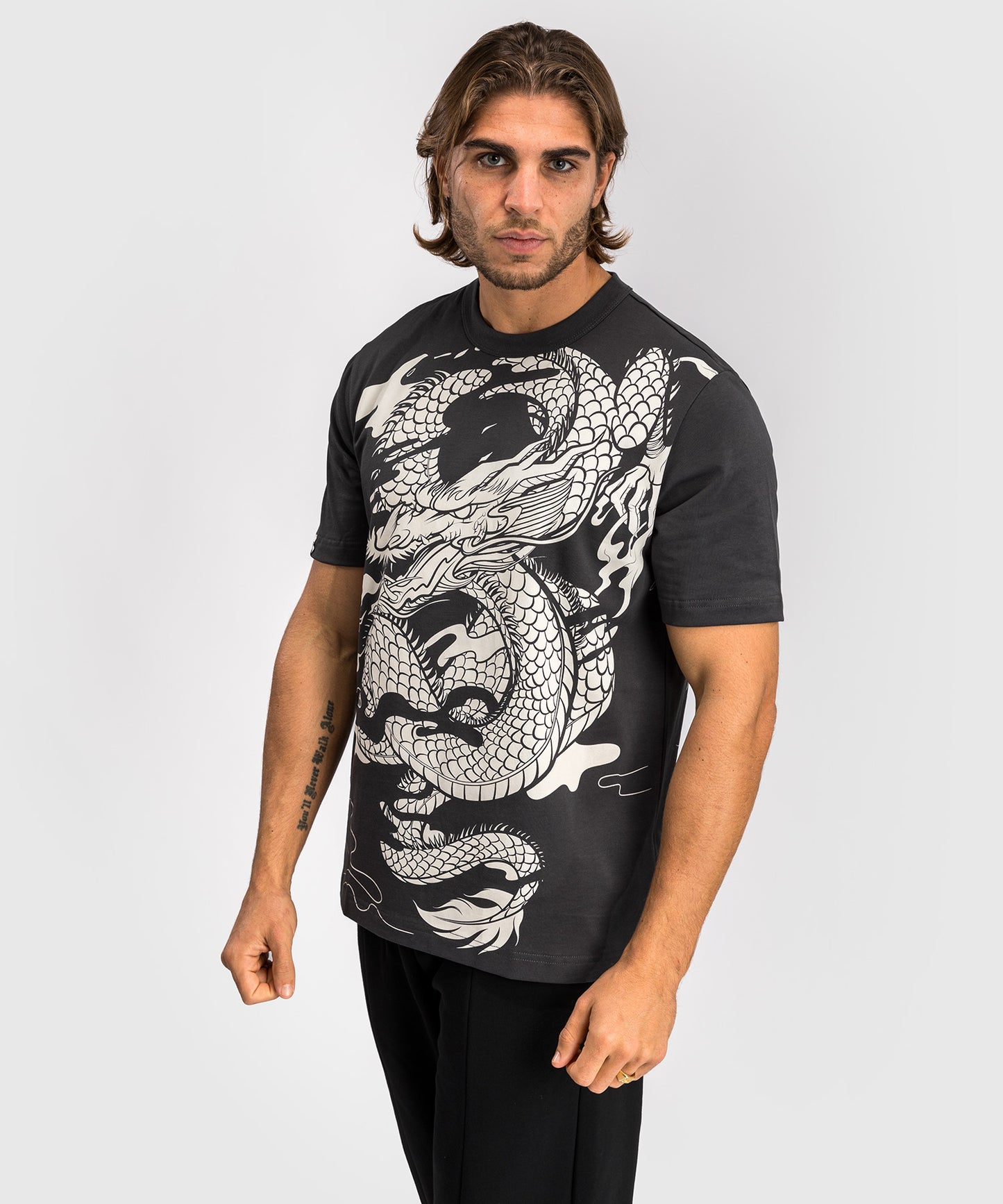 T-shirt Venum Dragon’s Flight - Gris Charbon/Blanc Crème