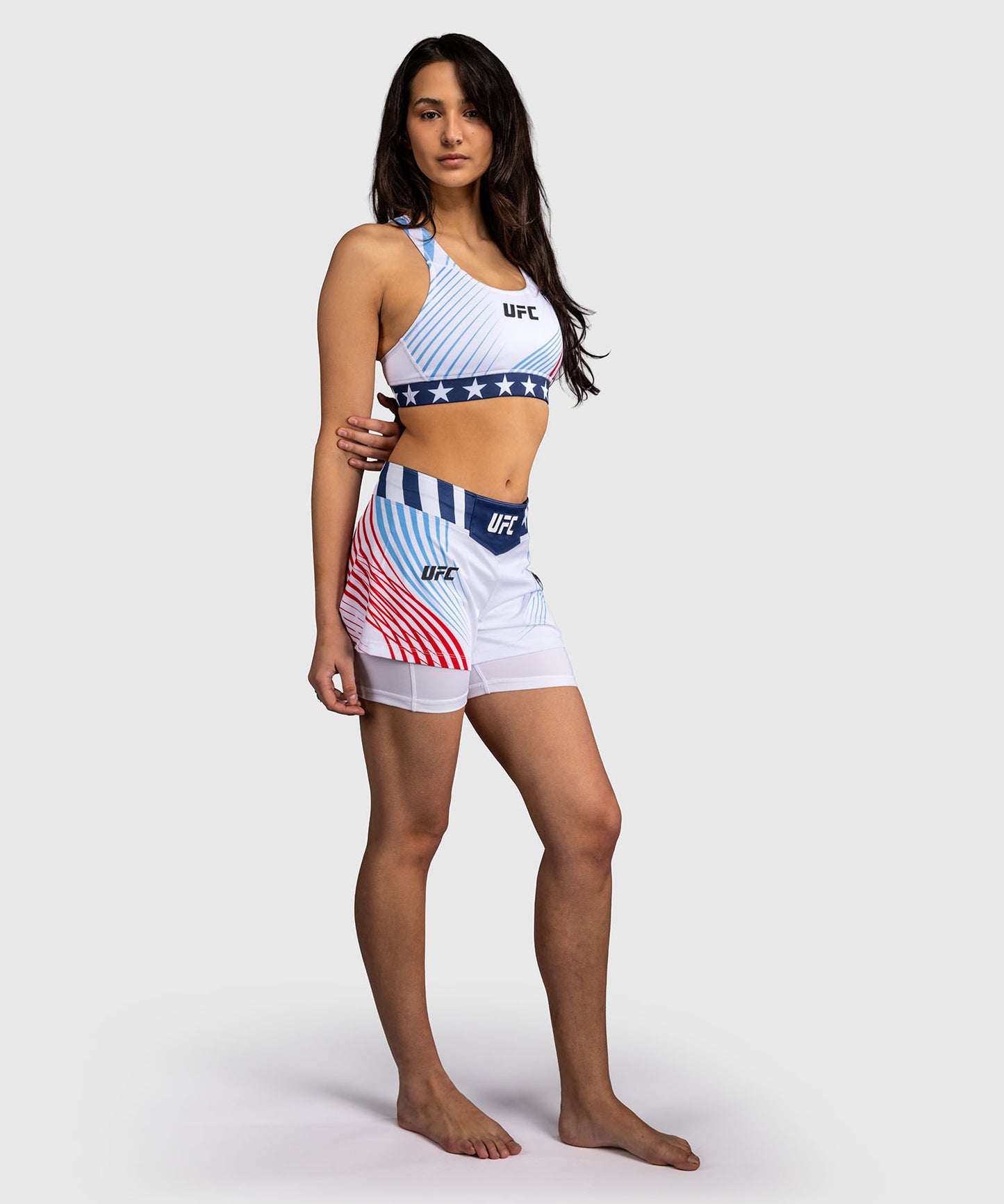 Official UFC Freedom 250 by Venum Authentic Fight Night Short de combat pour femme - Blanc