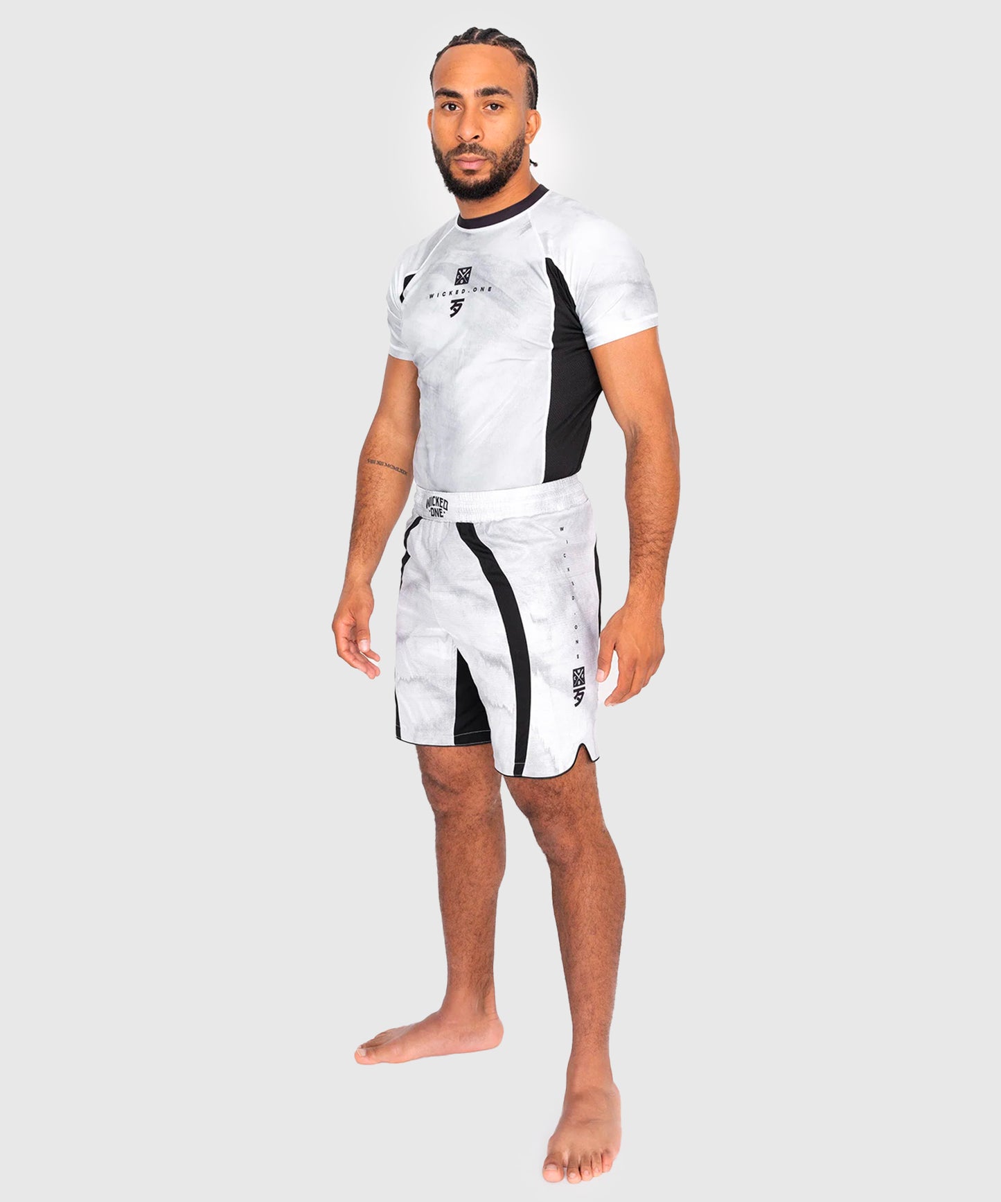 Wicked One Eager Contest Fightshorts - Bianco/Nero