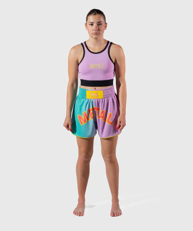 Short de Boxe Thaï Metal Boxe One Post Cutting Treats - Violet