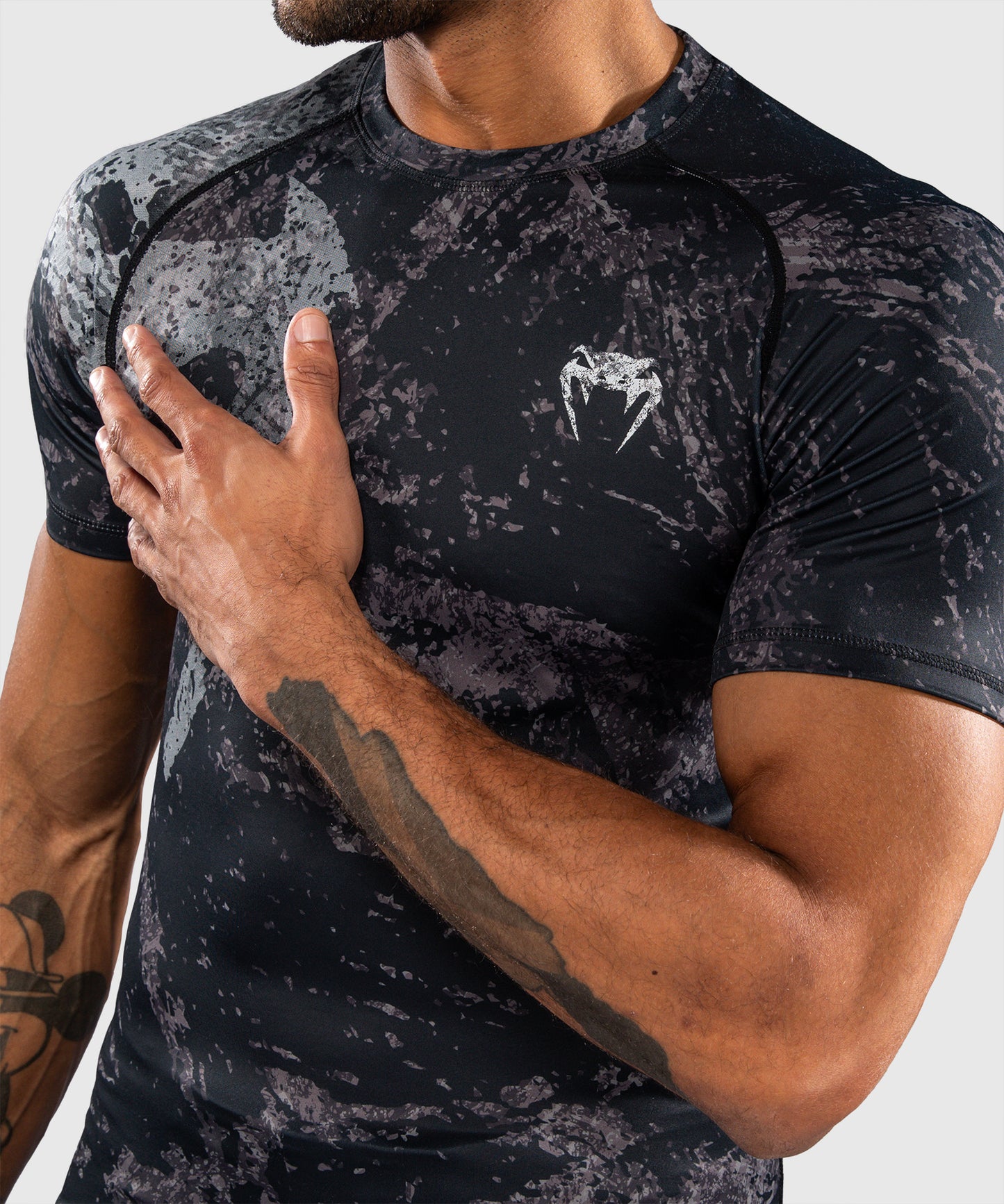 Rashguard à Manches Courtes Venum Rage & Workout - Noir/Gris
