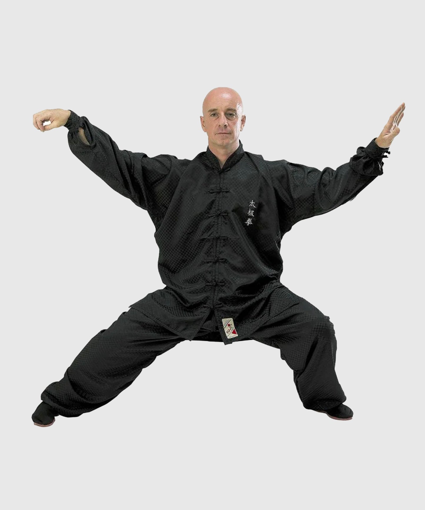 Fujimae Premium Tai-Chi Anzug mit Stickerei - Schwarz