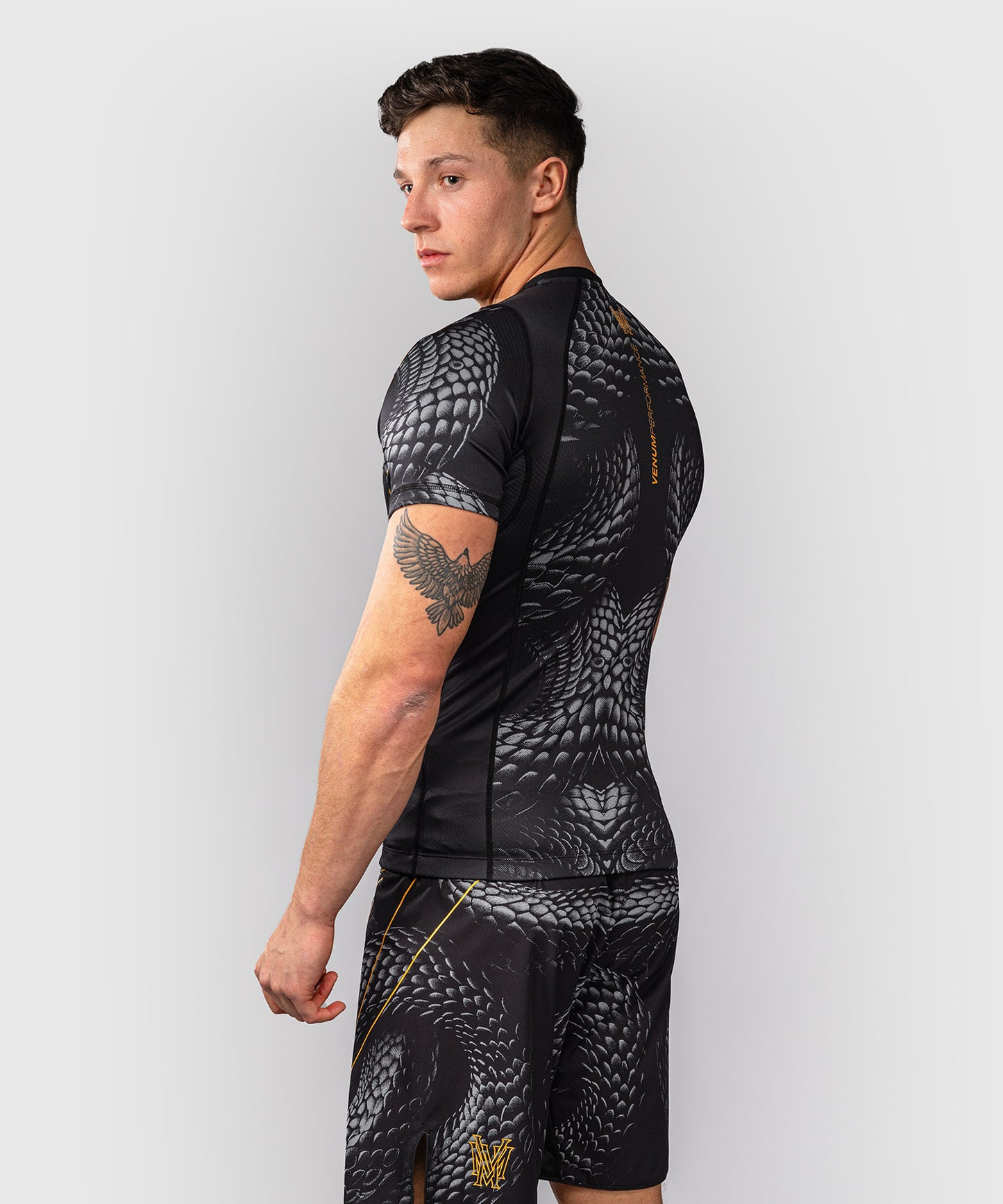 Venum Matupa Kurzarm Rashguard - Schwarz/Grau/Gold
