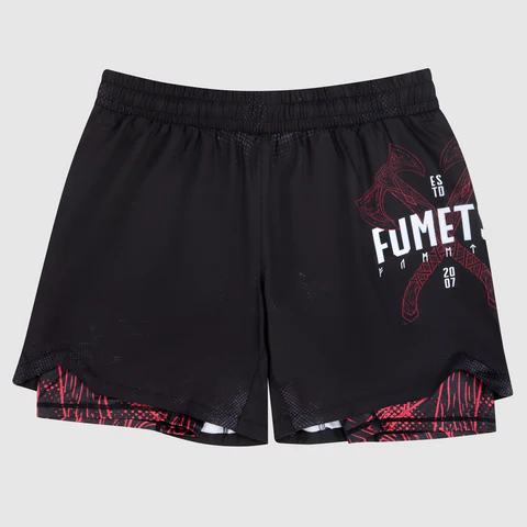 Fumetsu Dual Layer Berserker Fightshorts - Schwarz/Rot