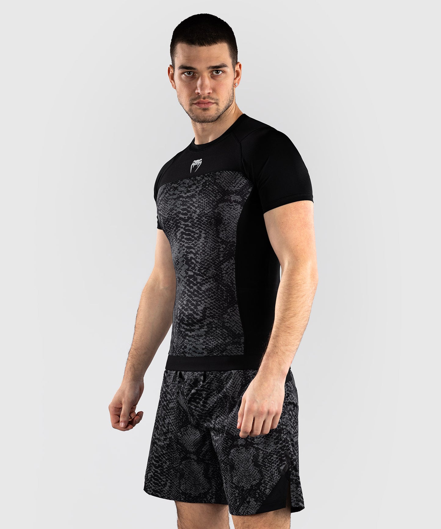 Rashguard à Manches Courtes Venum G-Fit Scales – Noir/Gris Charbon