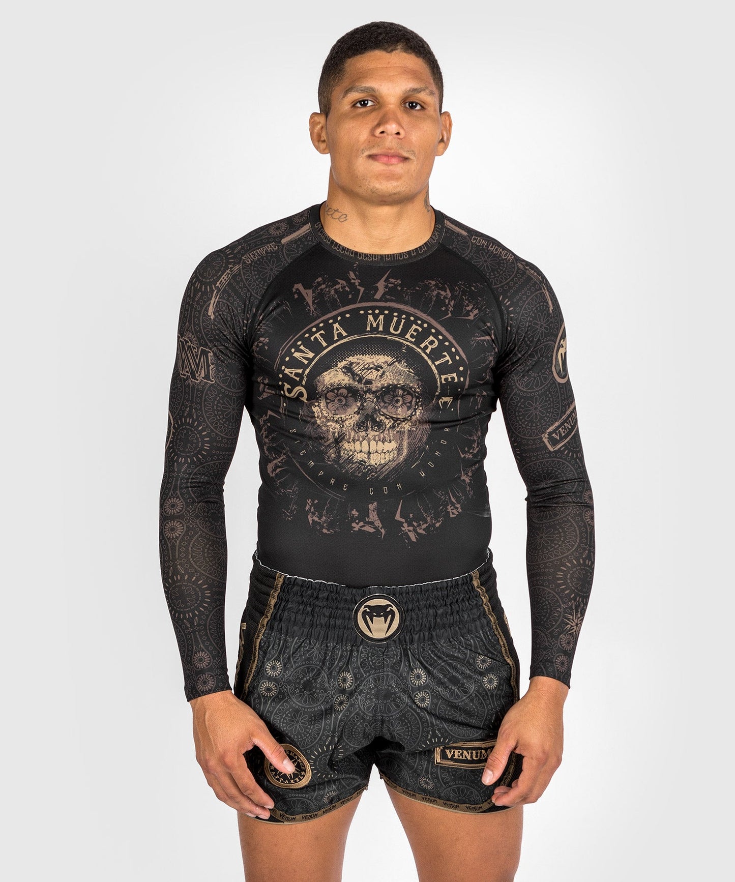 Rashguard Santa Muerte Dark Side Venum -  manches longues - Noir/Marron