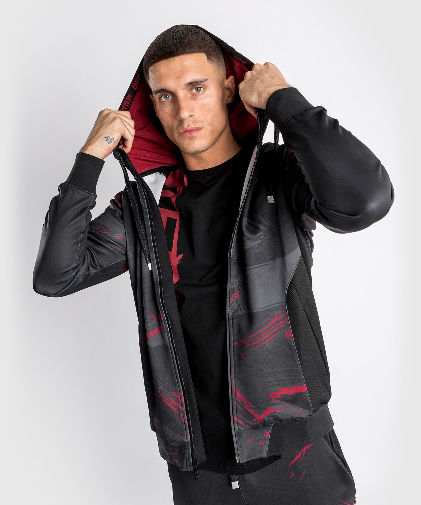 Veste à capuche pour Hommes UFC Venum Authentic Fight Week 2.0 - Noir/Rouge