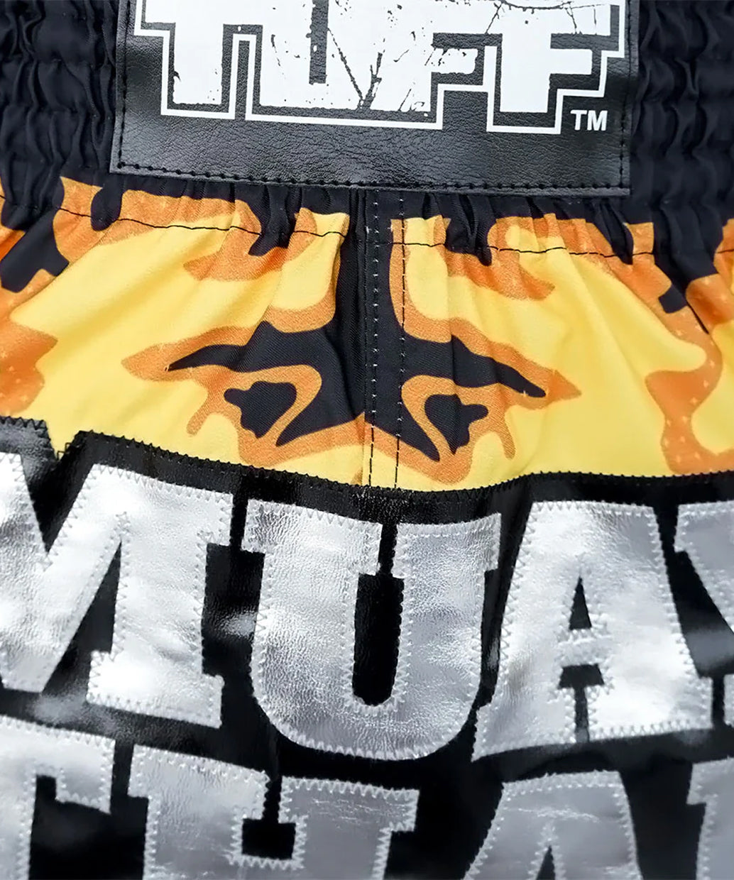 Short de Muay Thai Tuff Yellow Military Camouflage - Jaune/Noir