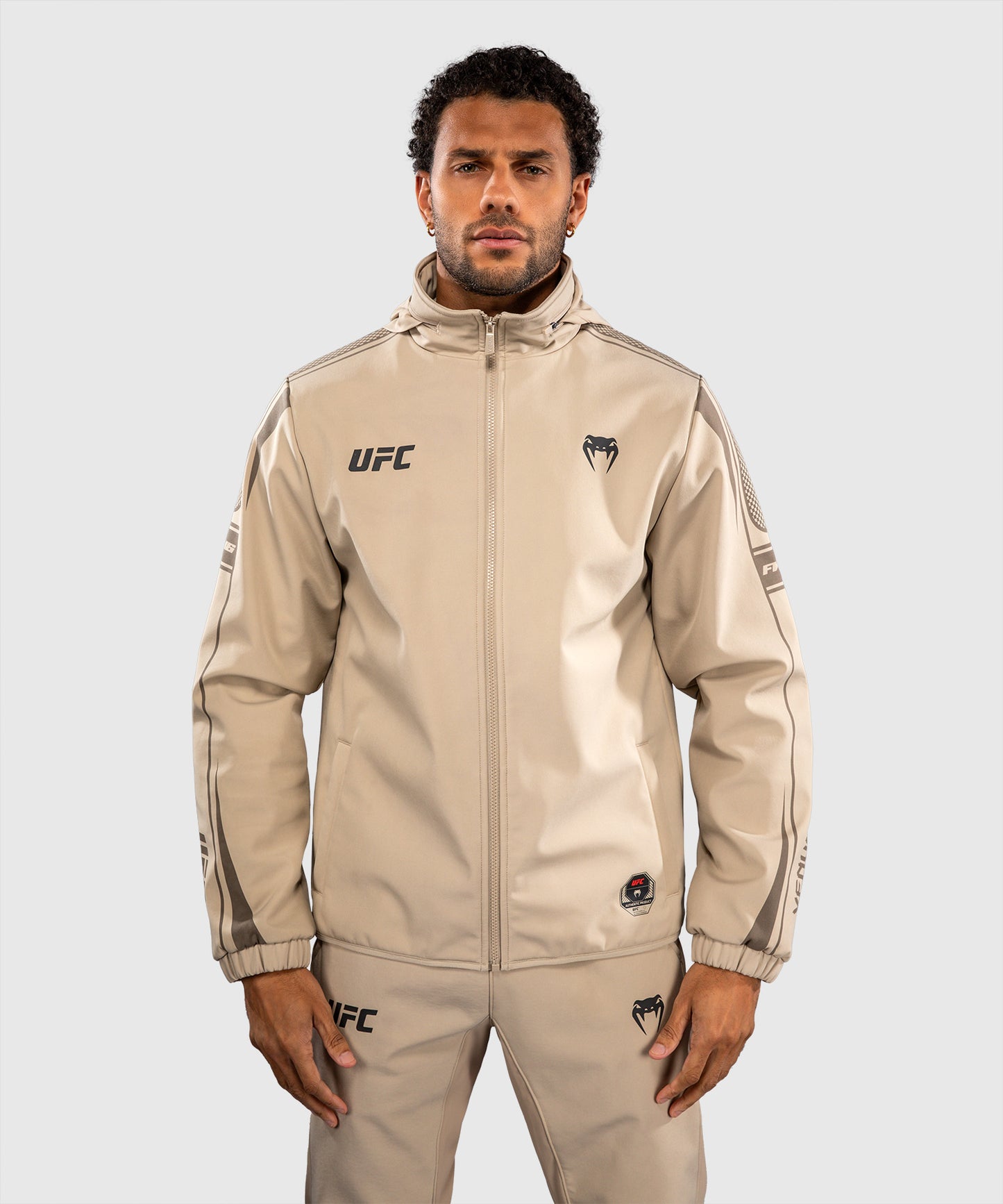 Venum UFC Unity by Venum Authentic Fight Week Men's Zip Hoodie - Sand