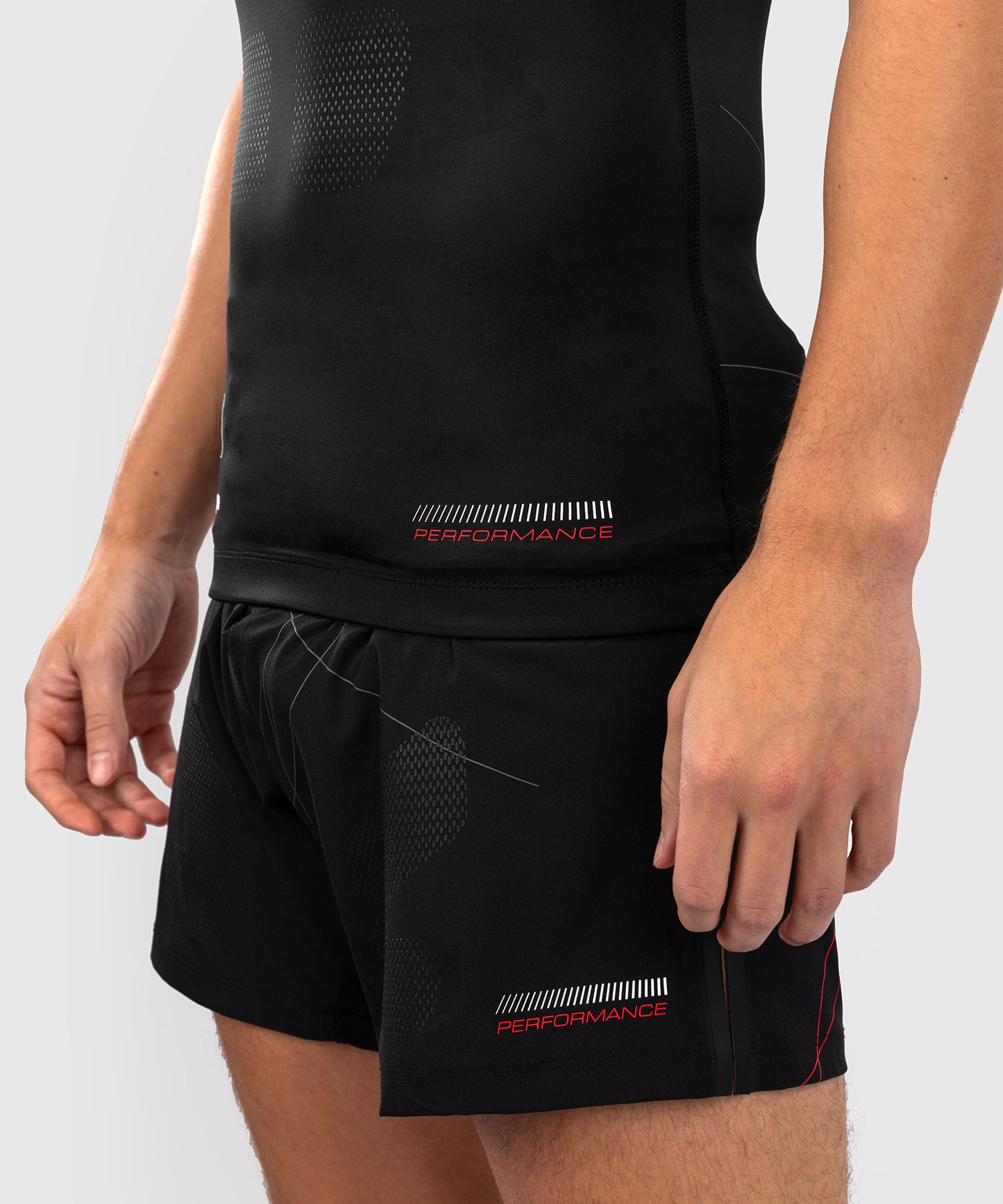 Venum Tactical XT Kurzärmeliger Rashguard für Männer - Schwarz/Feuerrot