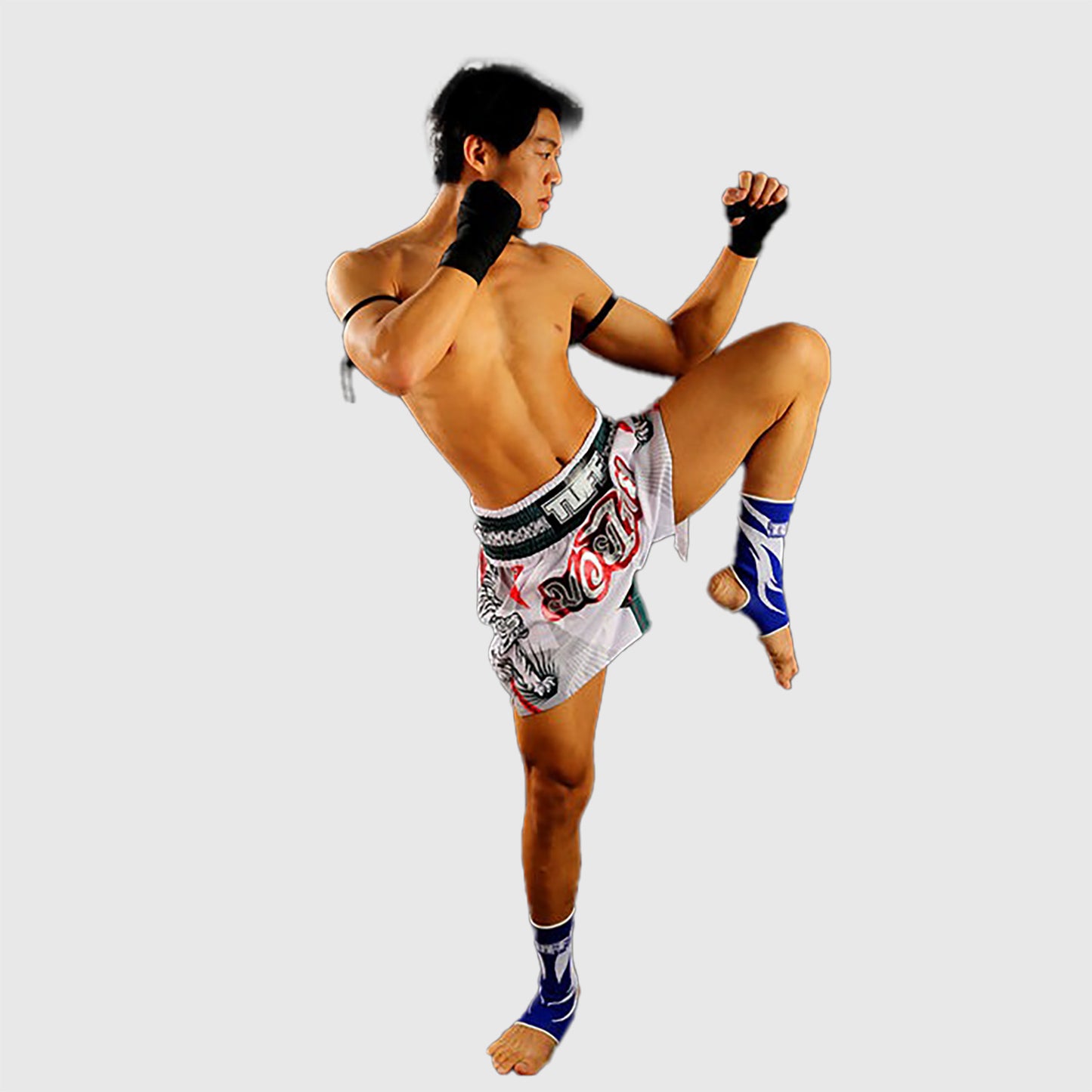 Tuff Bianco Tiger Pantaloncini da Muay Thai - Bianco