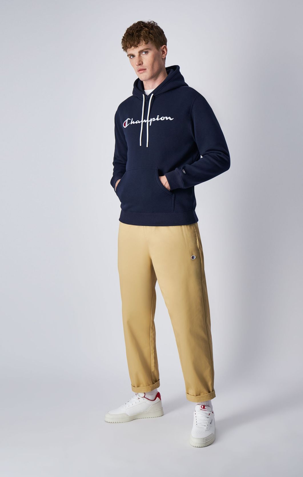 Champion Legacy Felpa con Cappuccio Logo Ricamato – Blu Navy