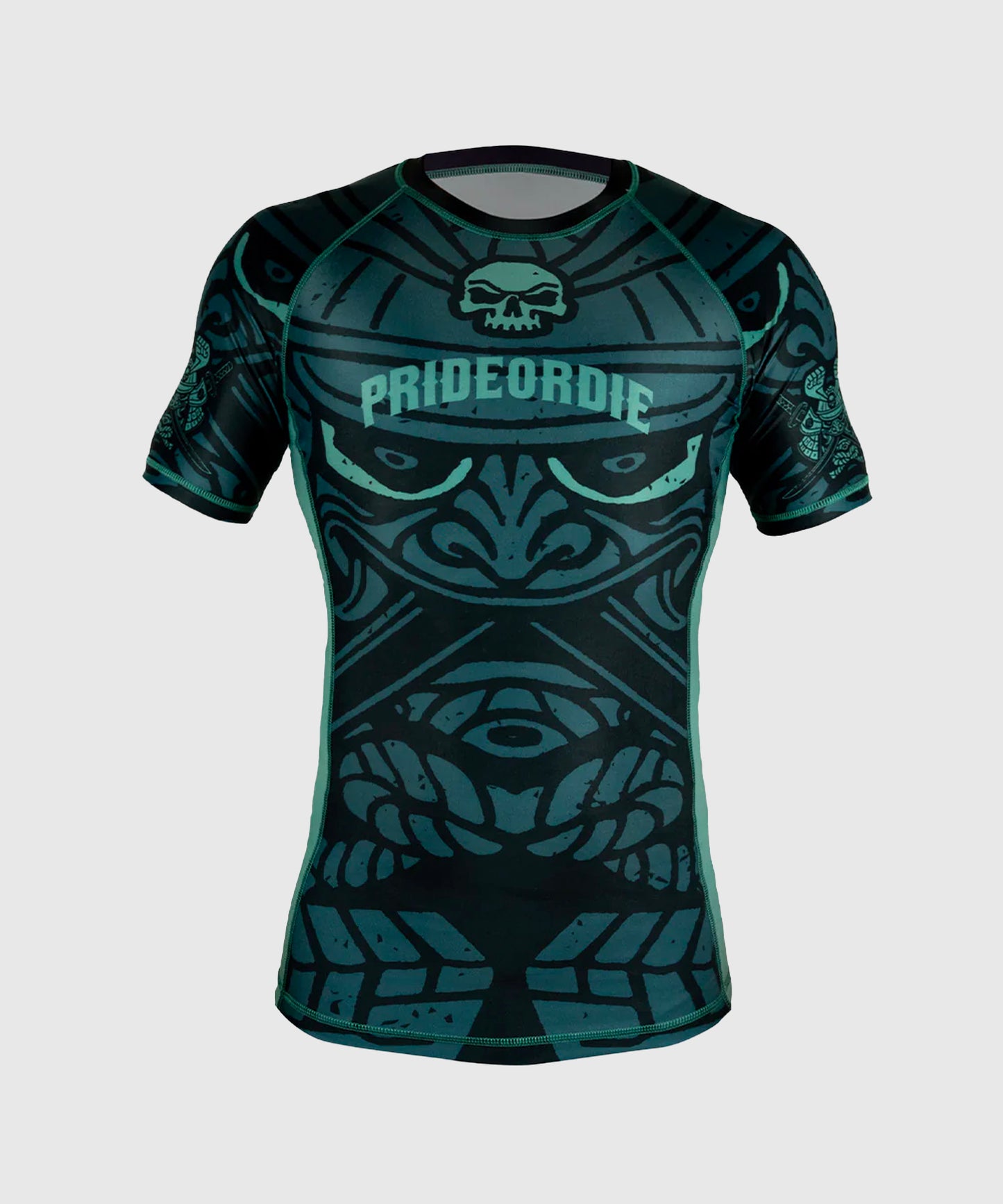 Pride Or Die Samurai Rashguard a Maniche Corte - Nero