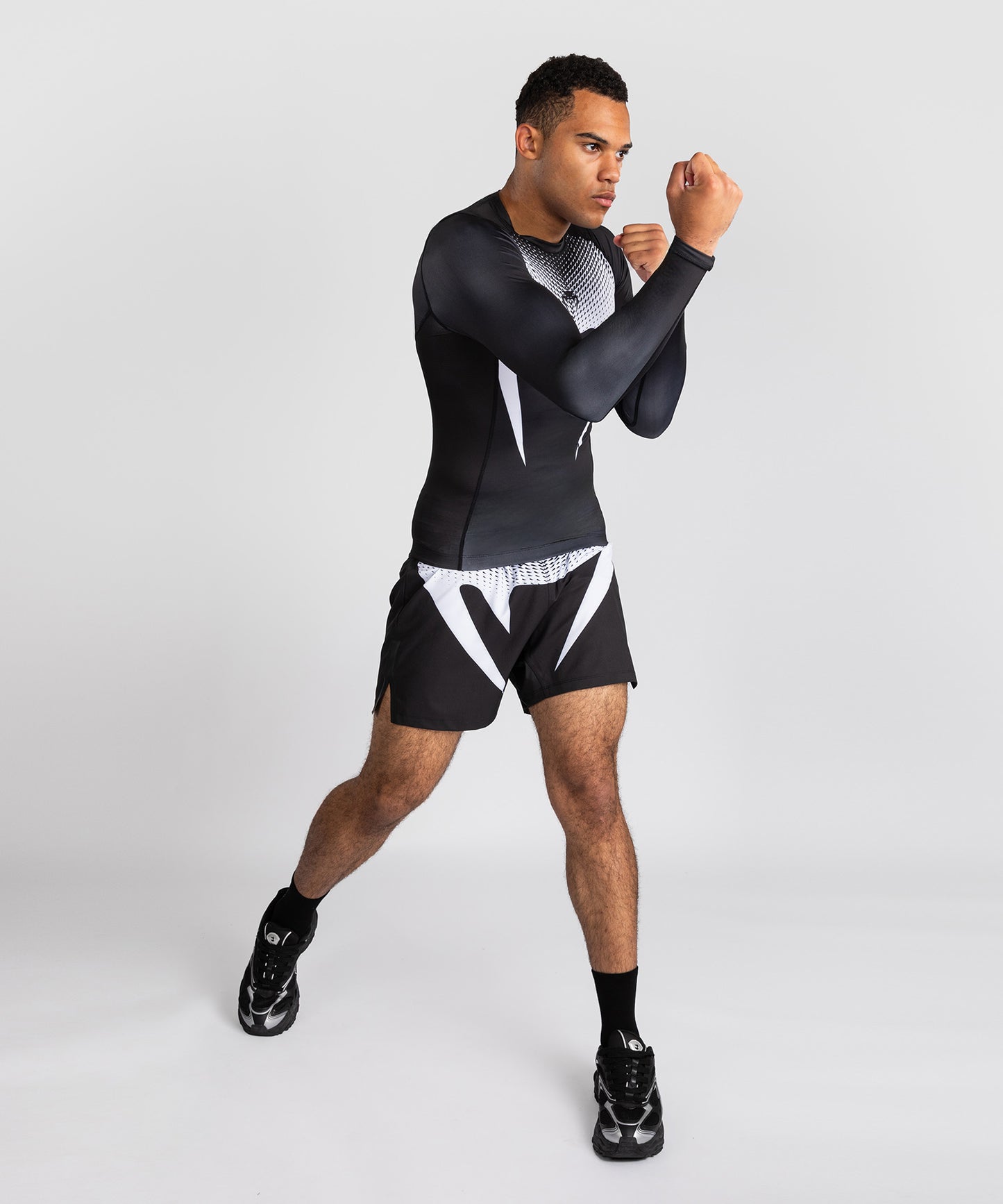 Venum No Gi Rashguards - Schwarz/Weiß