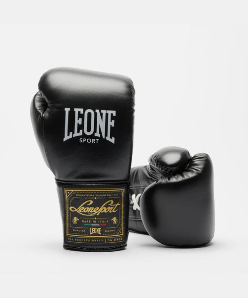 Leone Orlando Classico Schnürsenkel Boxhandschuhe - Schwarz