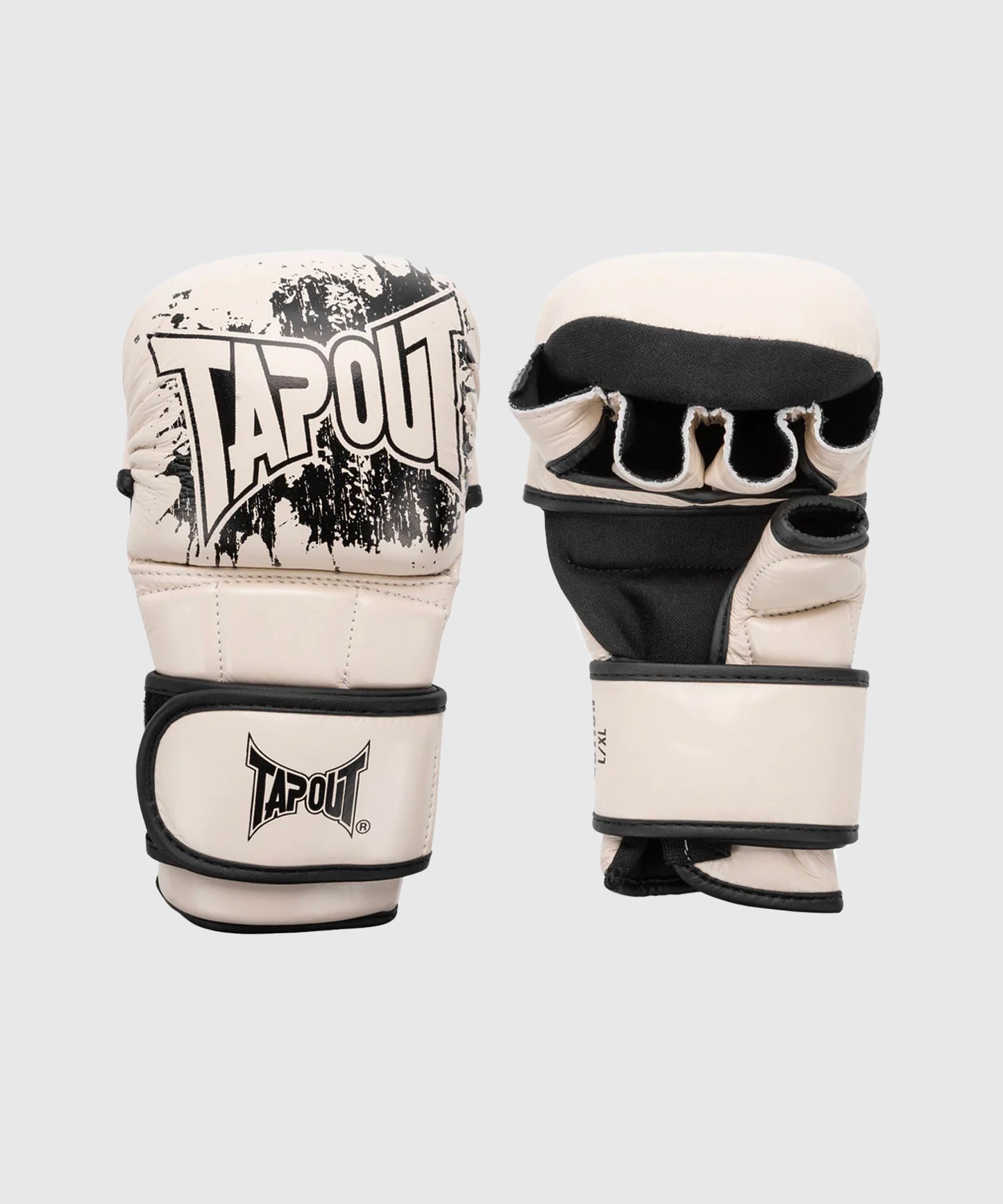 Tapout Ruction MMA-Sparring-Handschuhe - Ecru/Schwarz