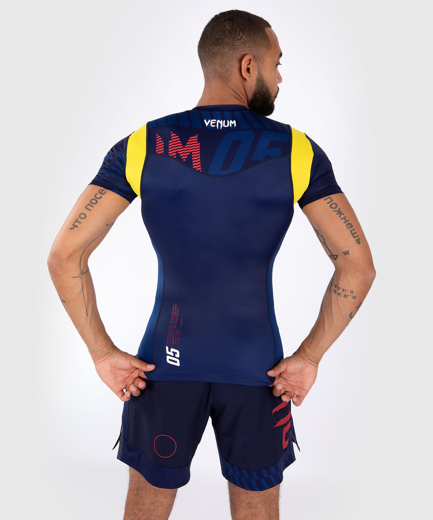 Venum Sport 05 Camiseta de Compresión de Manga Corta - Azul/Amarillo