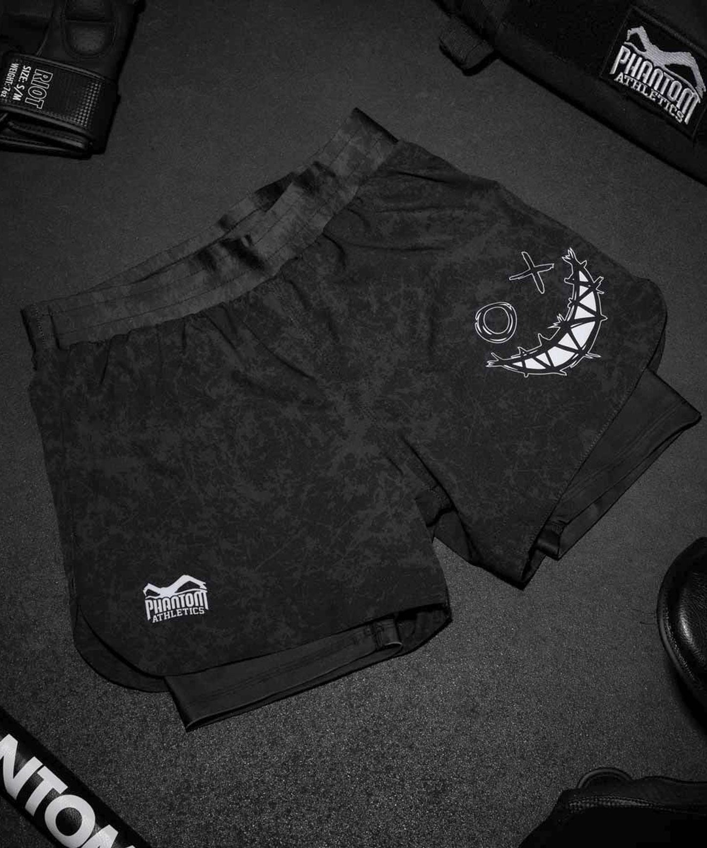 Phantom Athletics Fusion 2In1 Serious Fightshorts - Schwarz