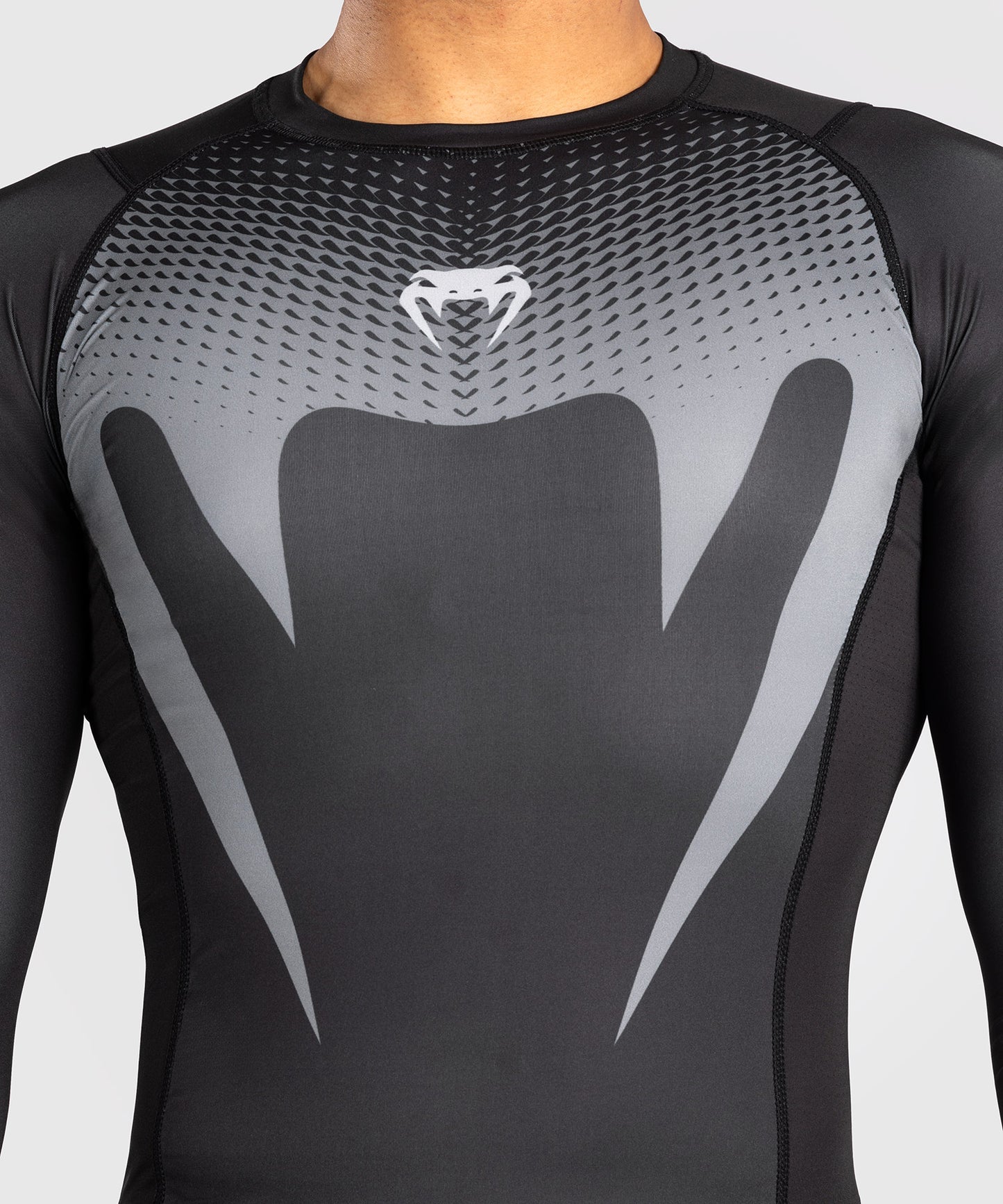 Venum No Gi Rashguards - Black/ Silver Grey