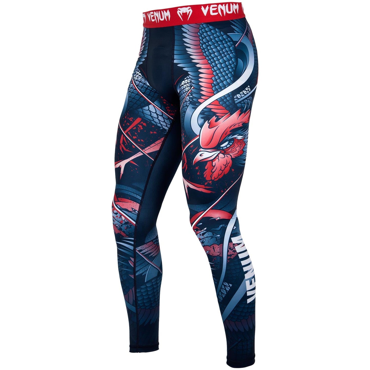Venum Rooster Compression Pants - Navy Blue/Orange